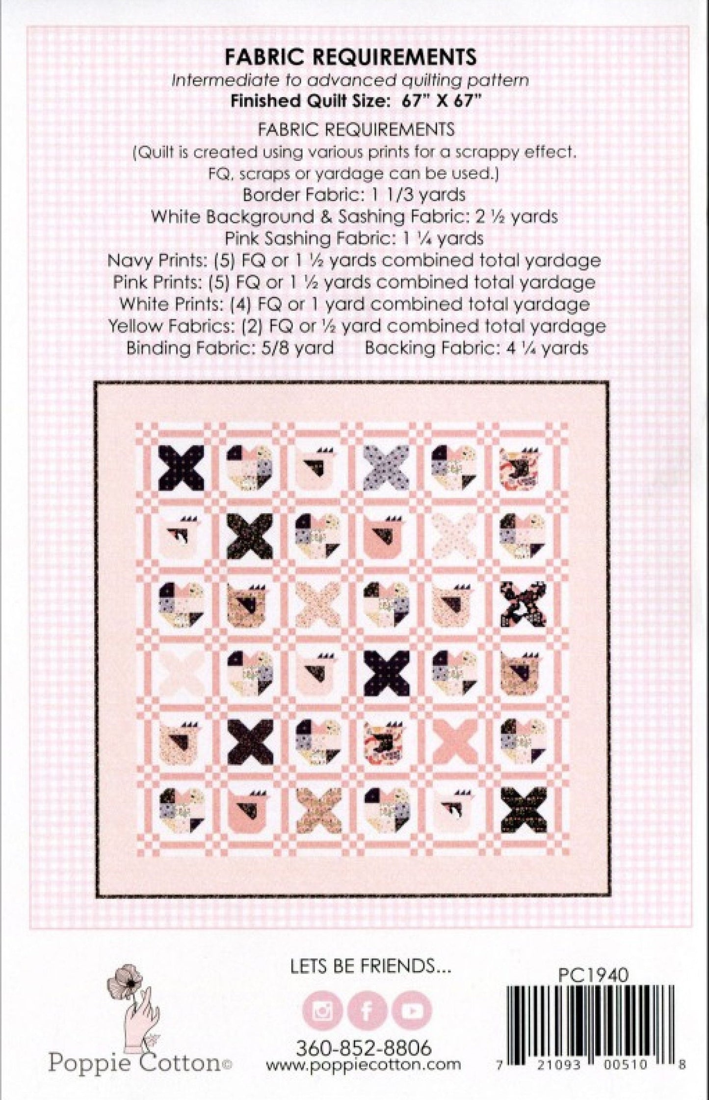 Chicken Love *Quilt Pattern* From: Poppie Cotton