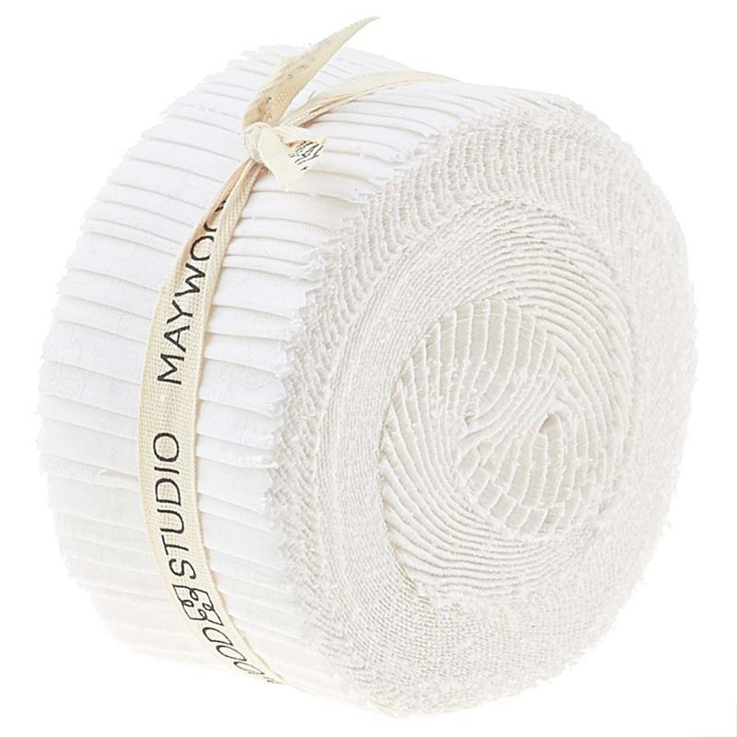 Solitaire Whites - Ultra White *Jelly Roll - 40 Pieces* By: Maywood Studios