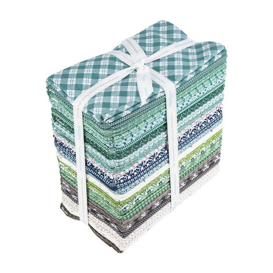 Bee Plaids - Teal *1 Yard Bundle - 25 Pieces* By: Lori Holt - Riley Blake
