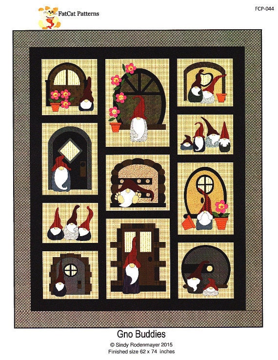 Gno Buddies *Applique Quilt Pattern* By: Sindy Rodenmayer - FatCat Patterns