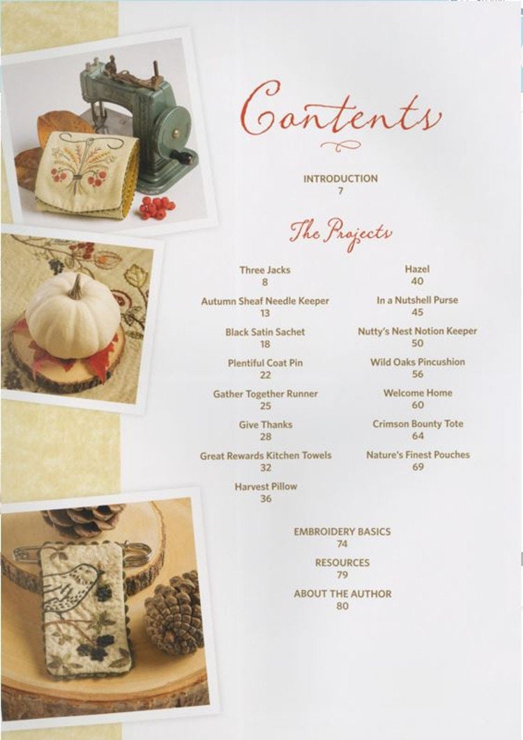 Stitches from the Harvest *Hand Embroidery Inspired by Autumn - Softcover Project Book* By: Kathy Schmitz