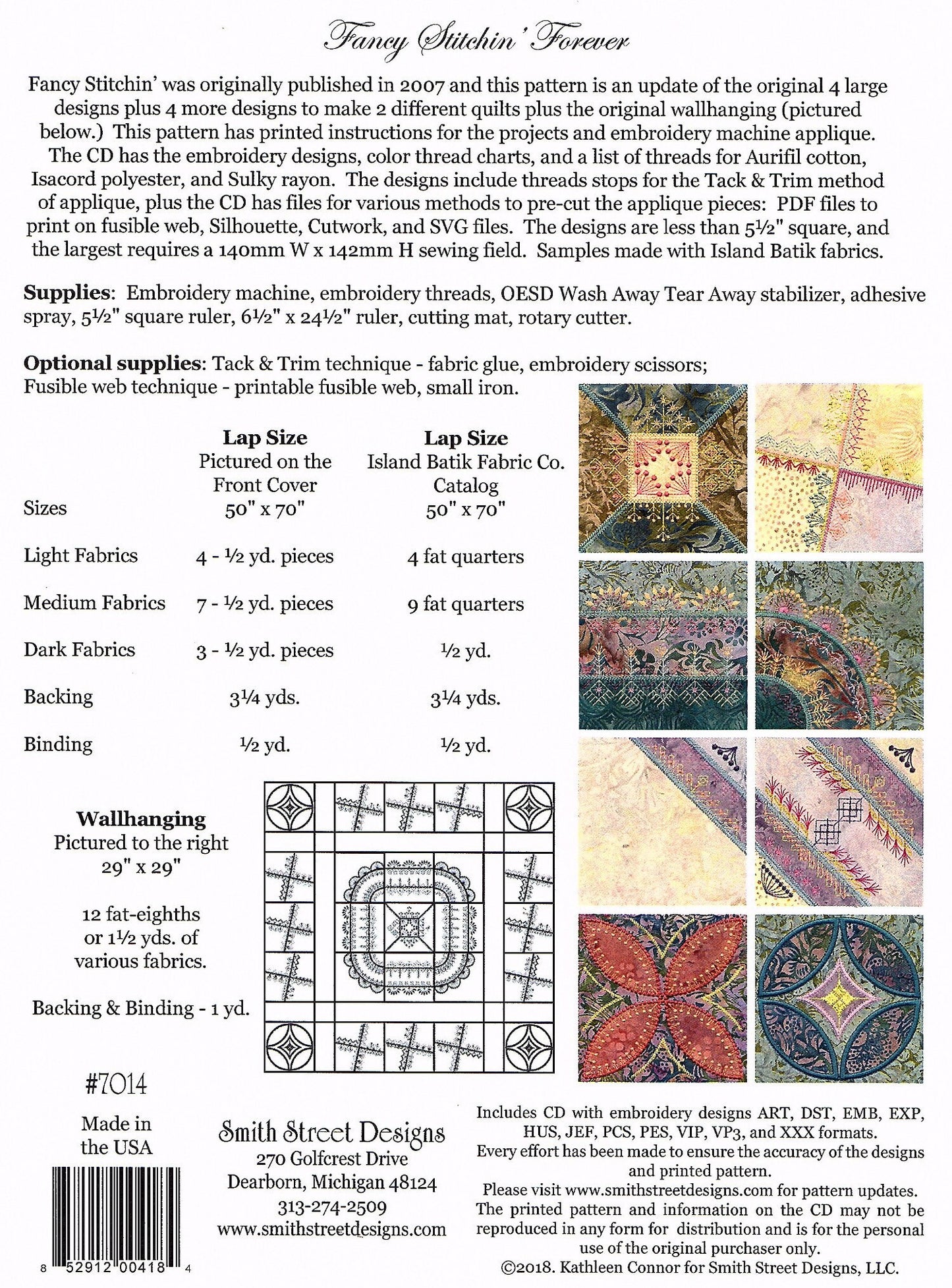 Fancy Stitchin' Forever *Machine Embroidery Quilt Design CD* From: Smith Street Designs