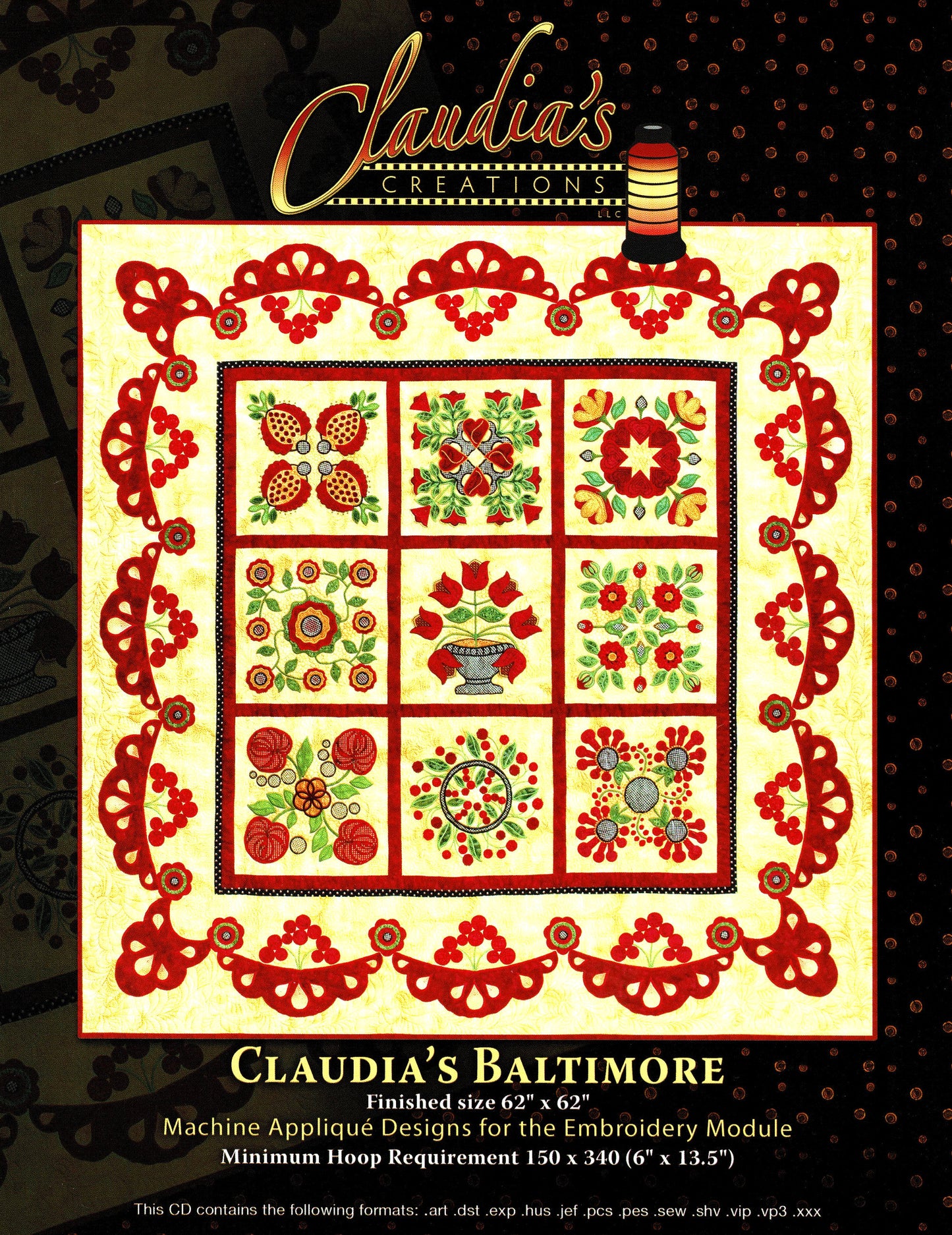Claudia's Baltimore *Baltimore Quilt Machine Embroidery & Applique on CD* From: Claudia's Creations