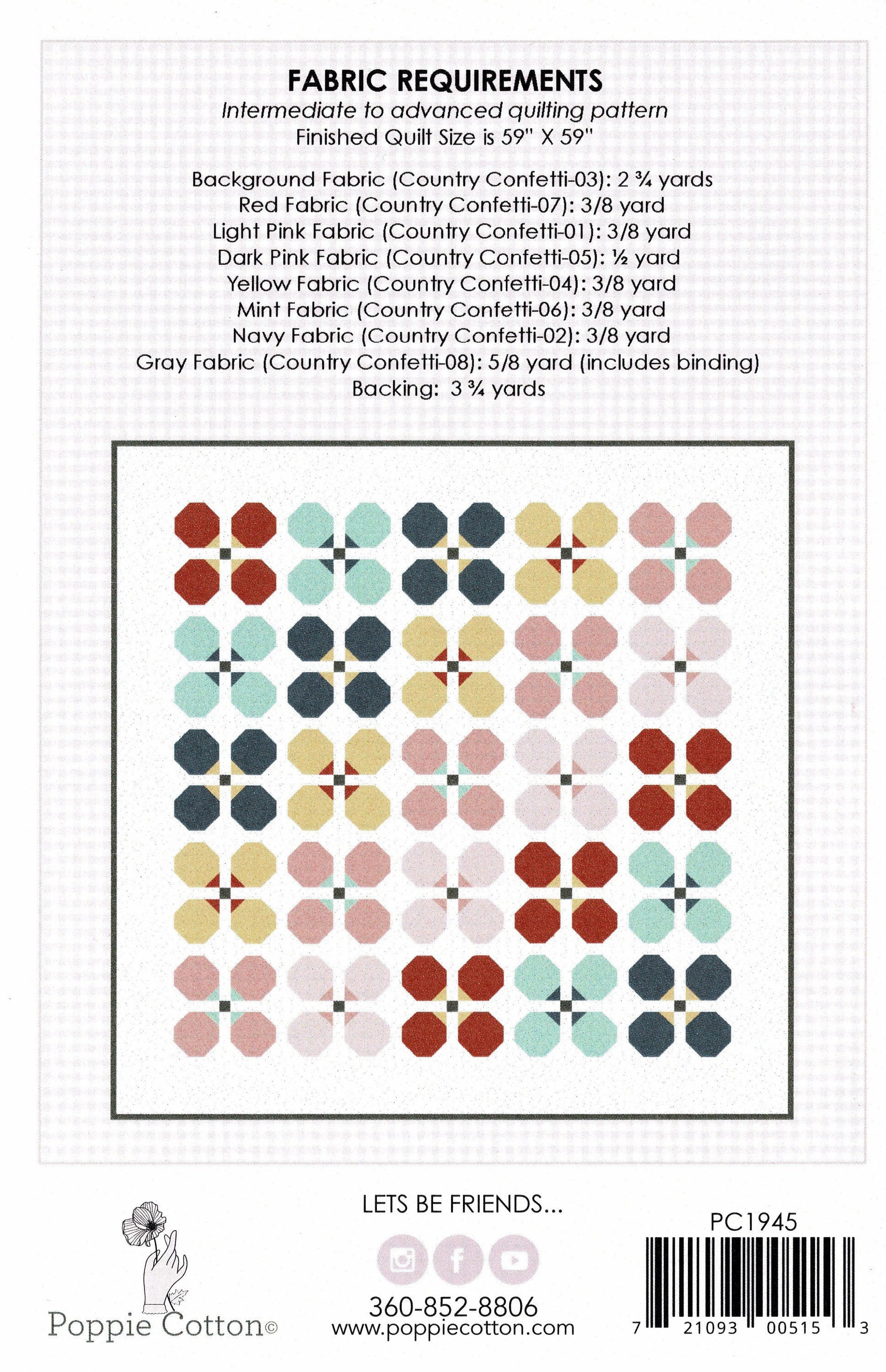 Clover *Quilt Pattern* From: Poppie Cotton