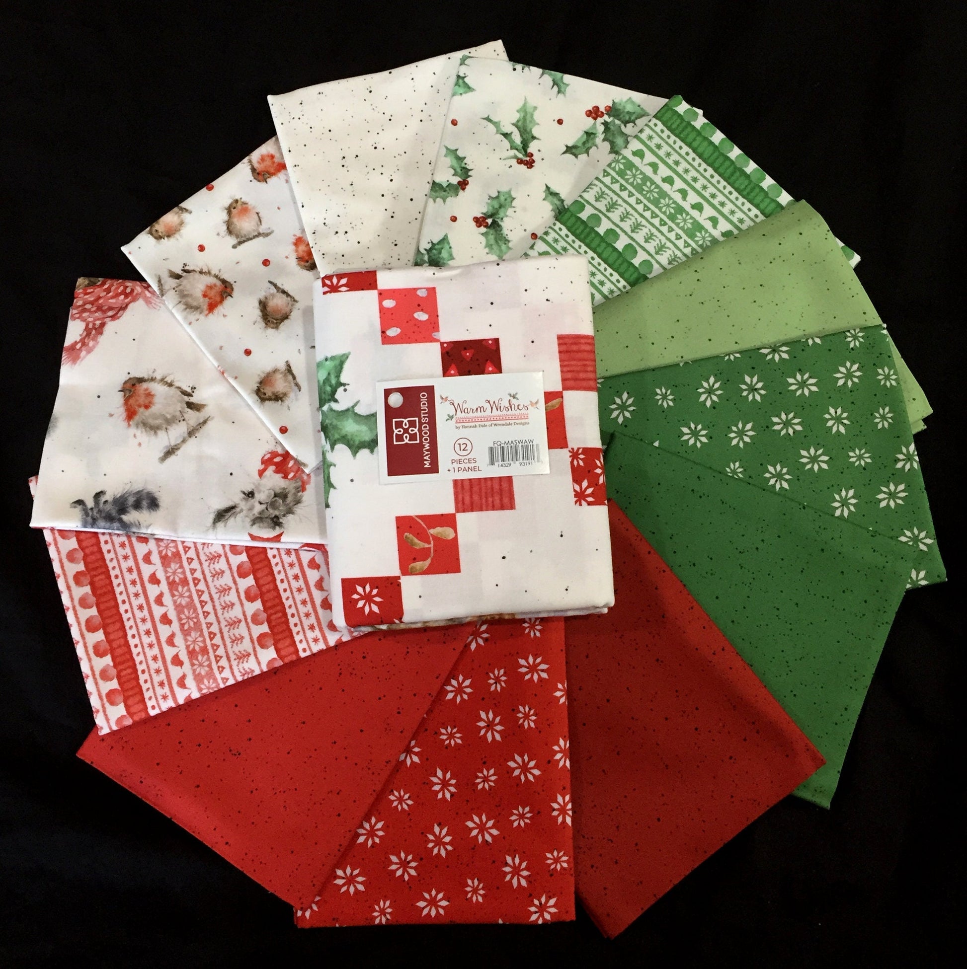 Warm Wishes *Fat Quarter Bundle - 12 Pieces + 1 Panel* By: Hannah Dale & Maywood Studios