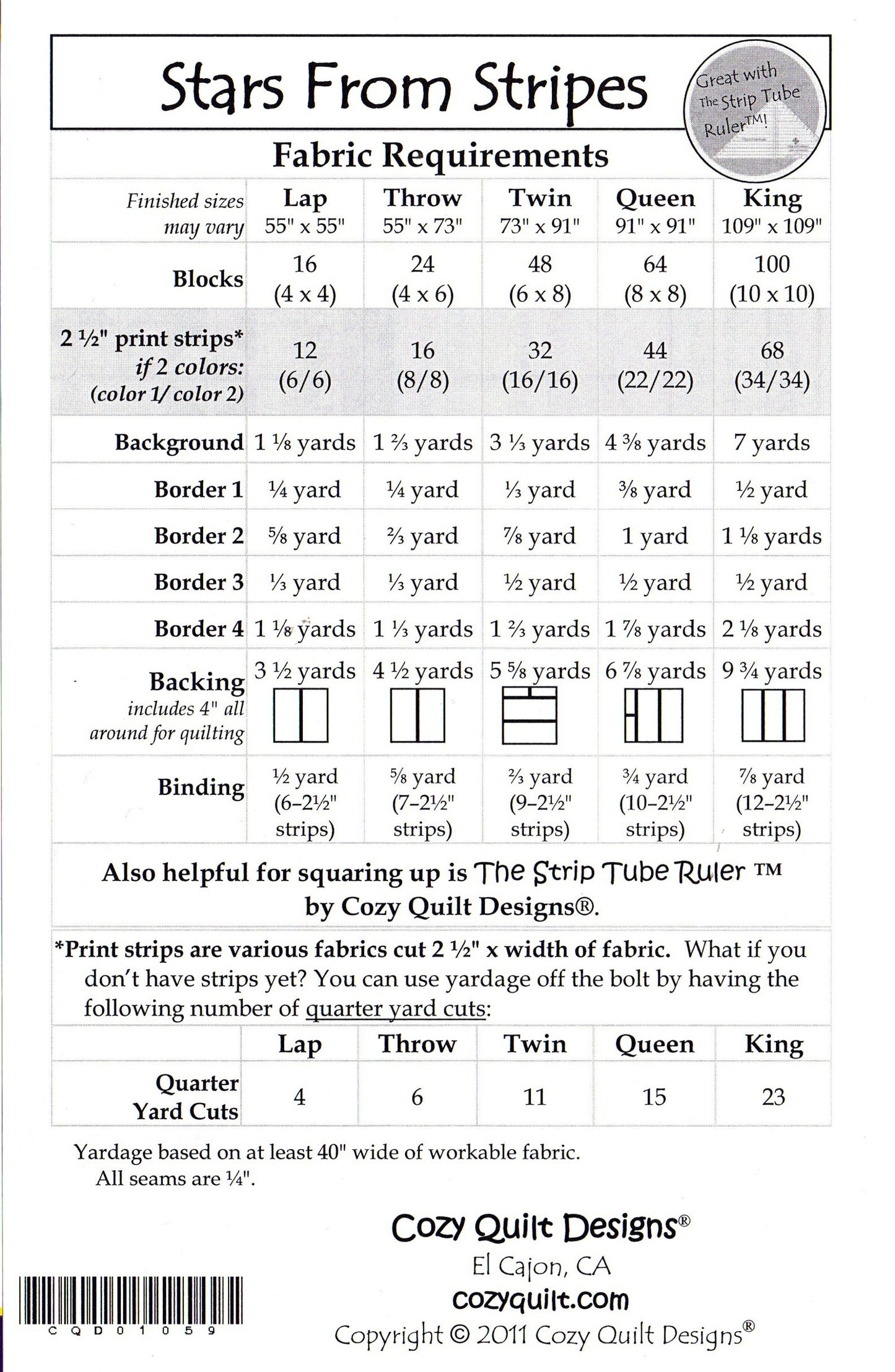 Stars from Stripes *Strip Club Quilt Pattern* By: Daniela Stout - Cozy Quilt Design