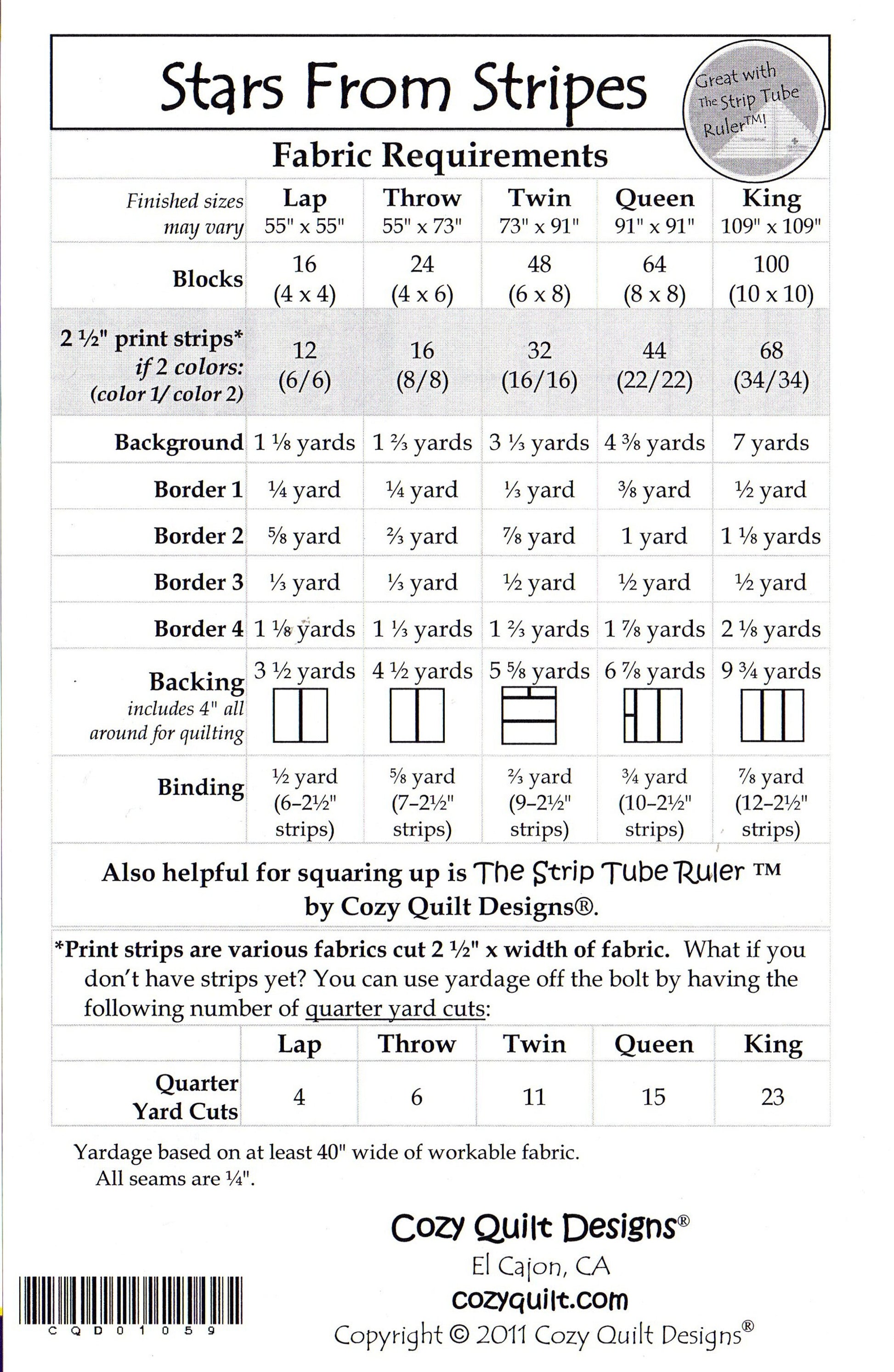 Stars from Stripes *Strip Club Quilt Pattern* By: Daniela Stout - Cozy Quilt Design