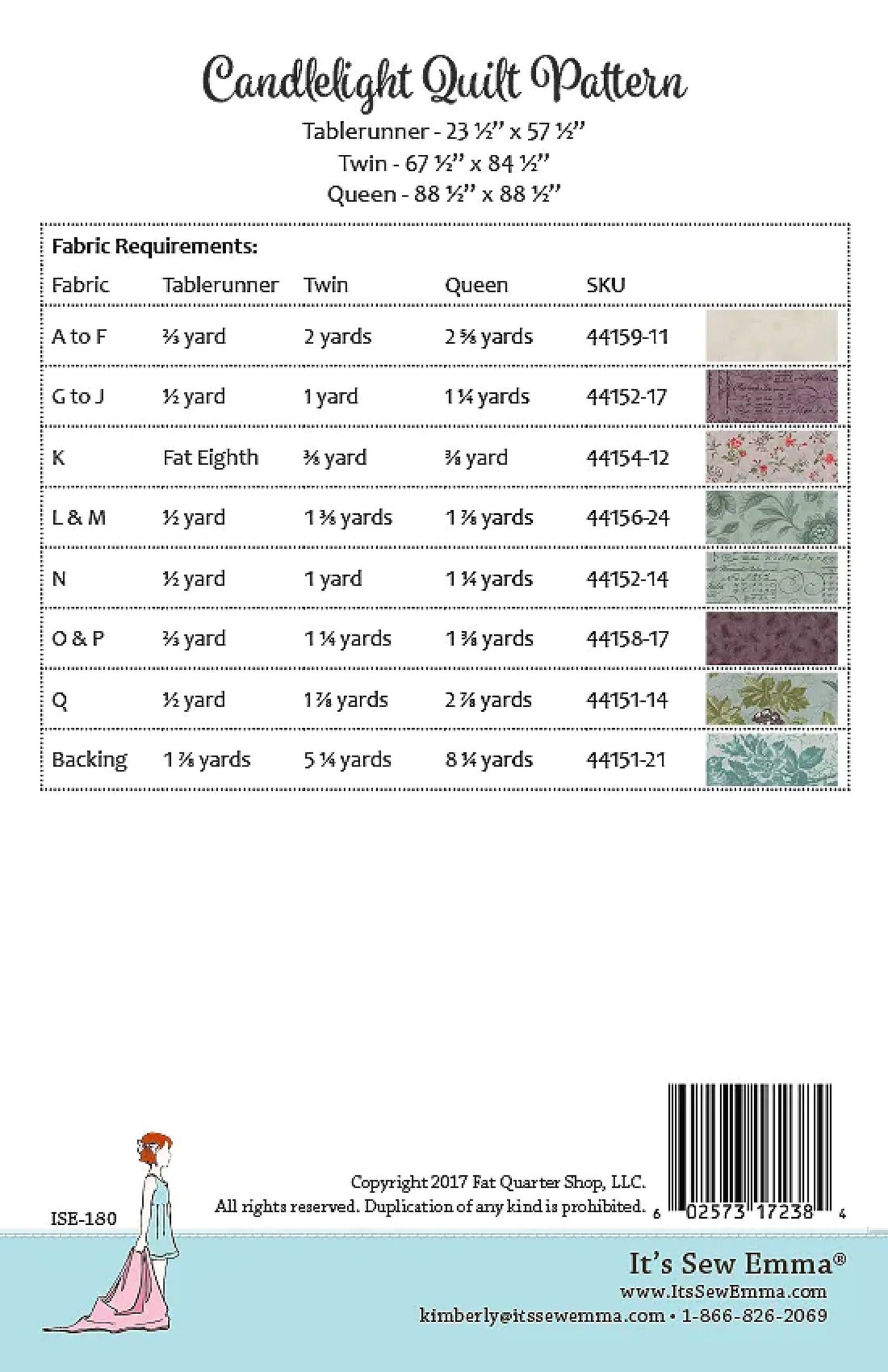 Candlelight *2-Block Quilt Pattern* From: It's Sew Emma
