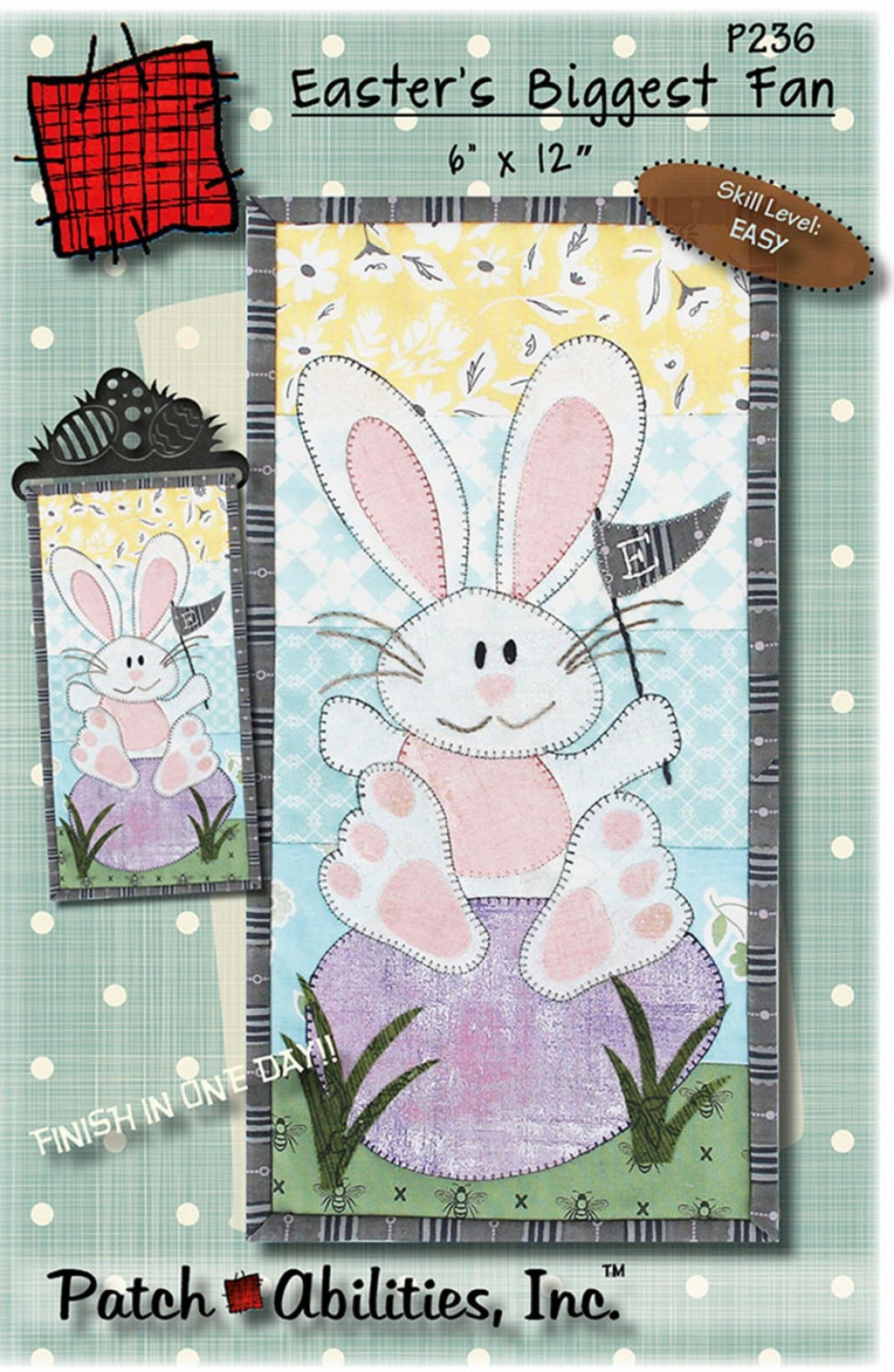 Easter's Biggest Fan *Quilted Applique Wall Hanging - Sewing Pattern* From: Patch Abilities