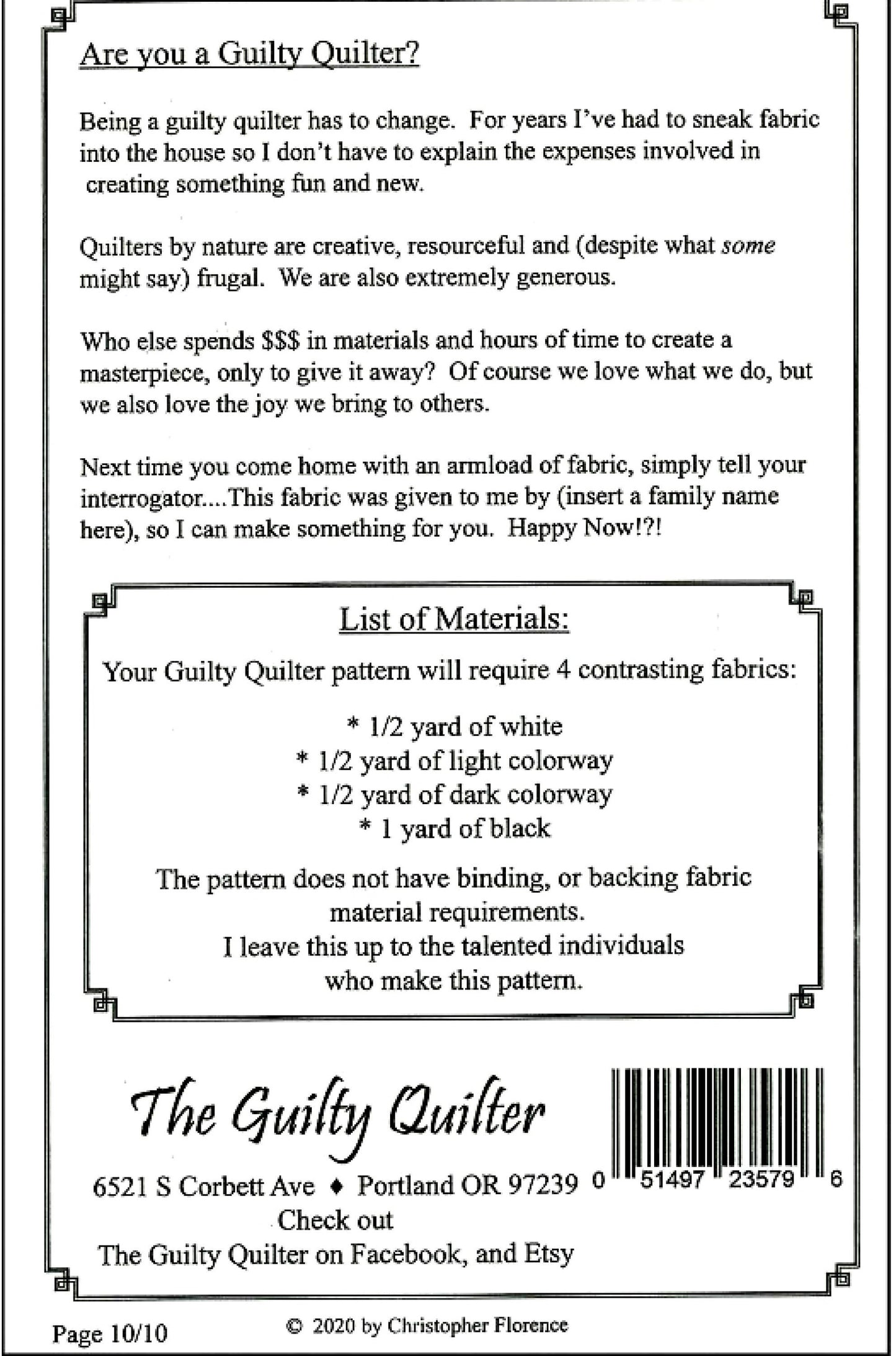 Crescendo *Table Runner Sewing Pattern* **SIGNED! ** By: Christopher Florence - aka The Guilty Quilter