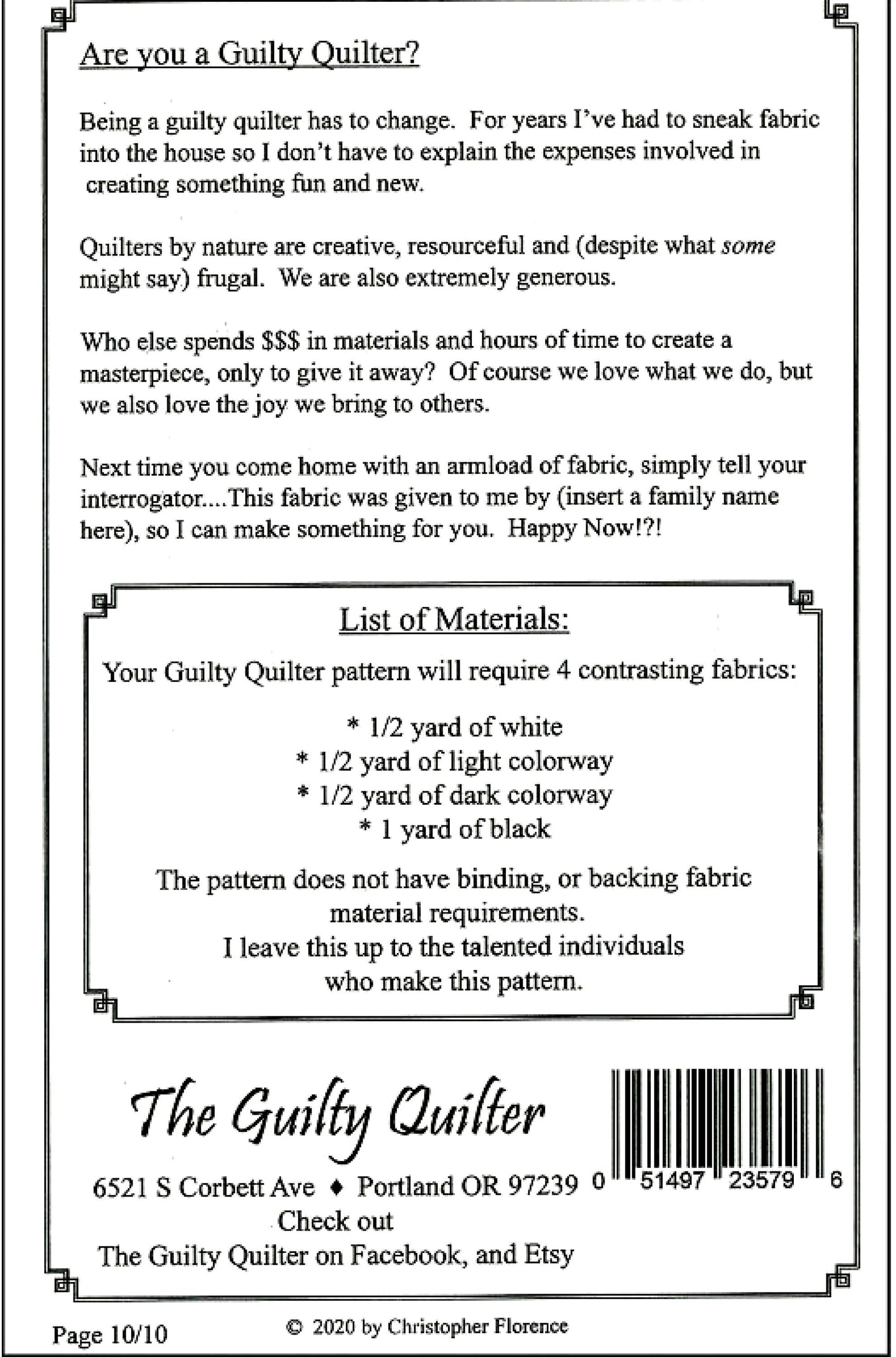 Crescendo *Table Runner Sewing Pattern* **SIGNED! ** By: Christopher Florence - aka The Guilty Quilter