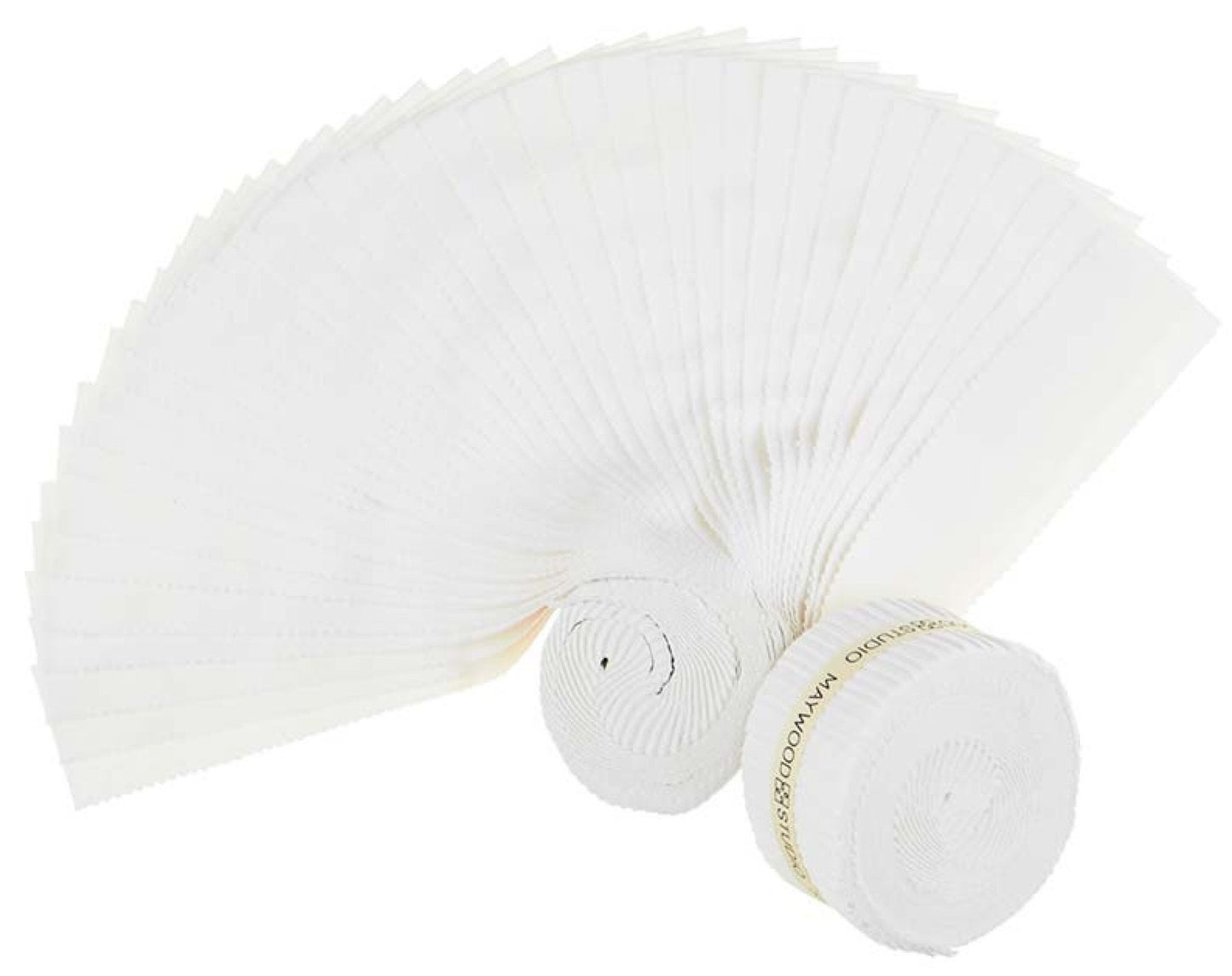 Solitaire Whites - Ultra White *Jelly Roll - 40 Pieces* By: Maywood Studios