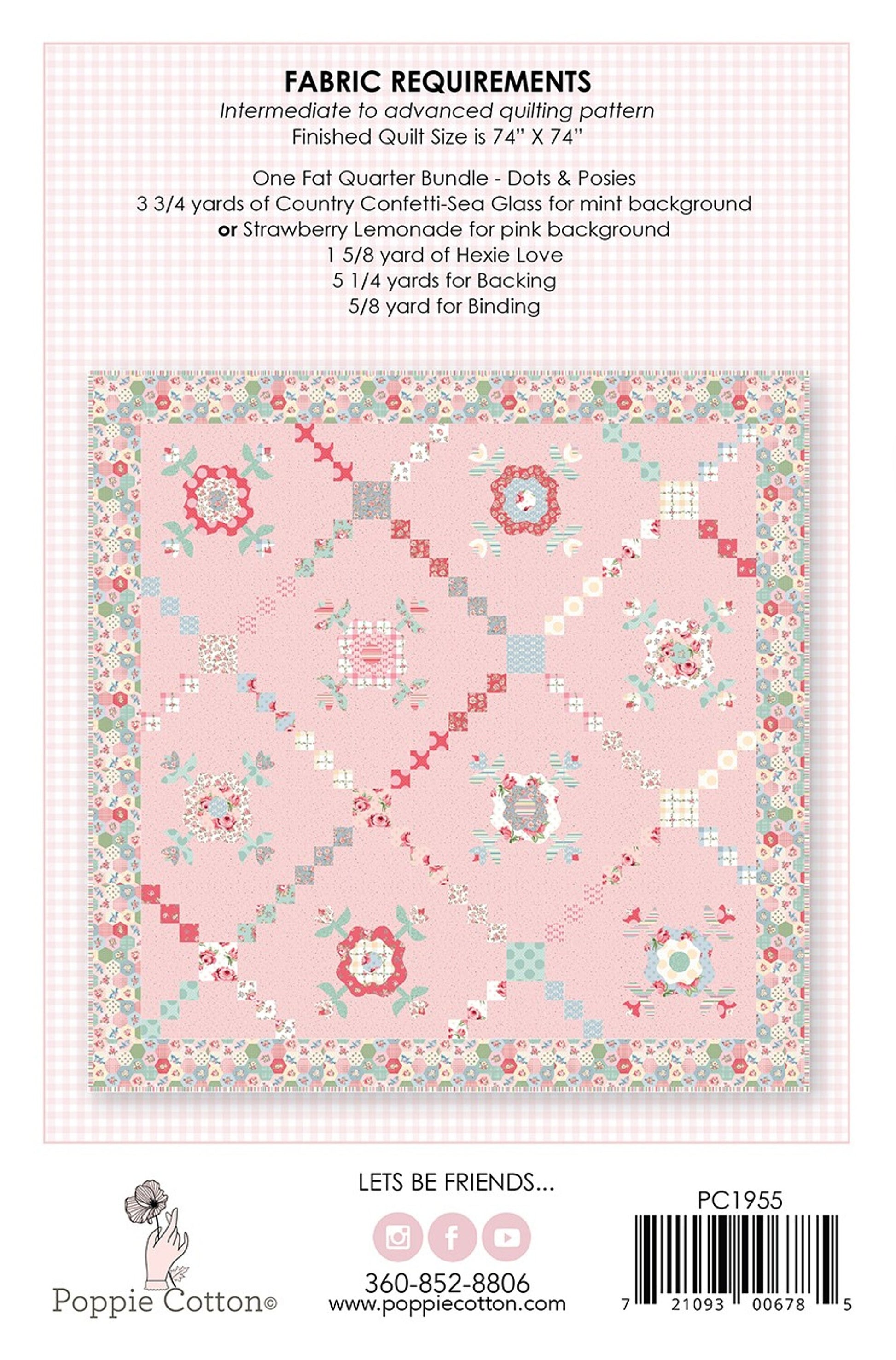 Abby Rose *Pieced & Applique Quilt Pattern* From: Poppie Cotton