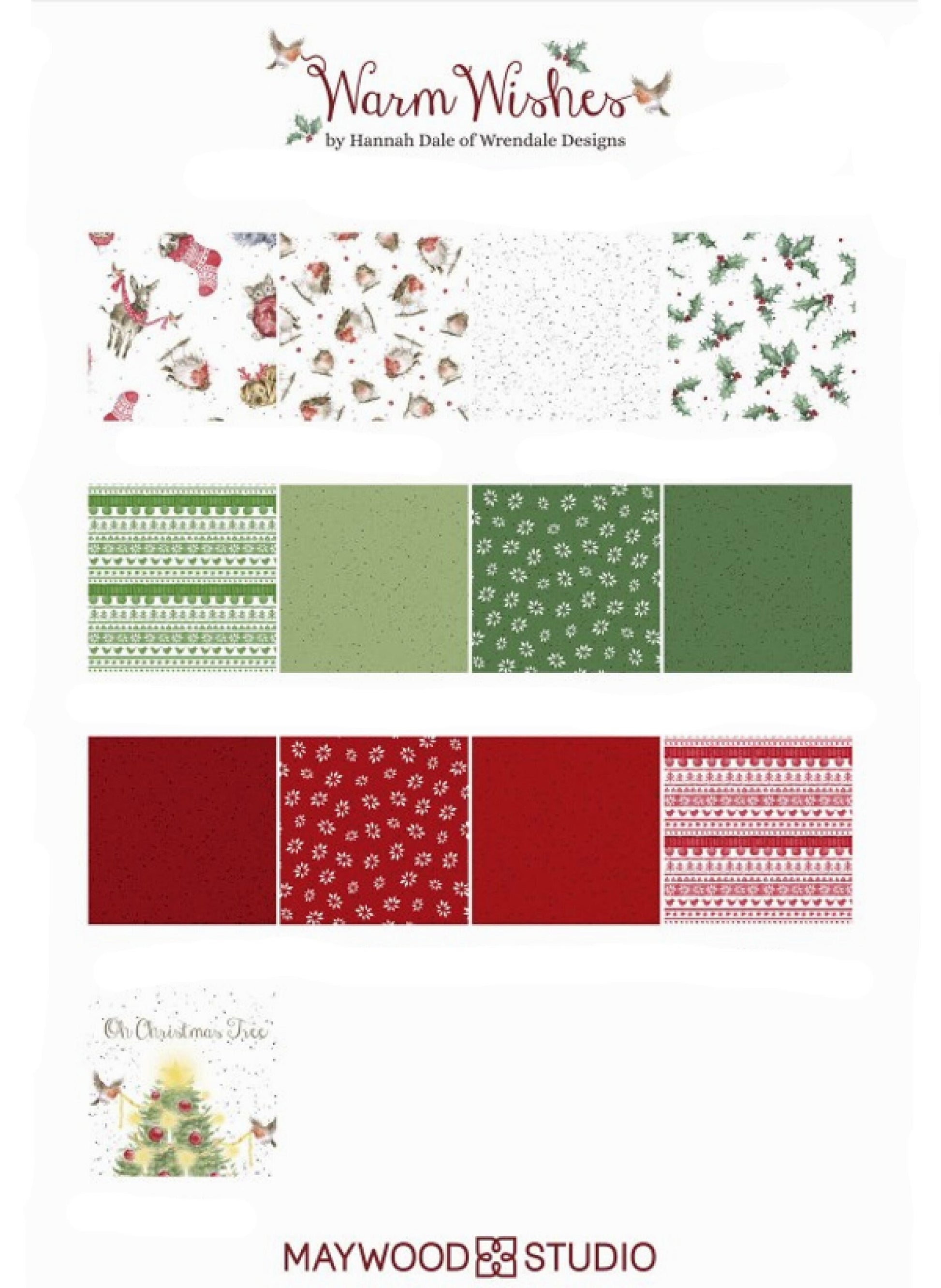Warm Wishes *Fat Quarter Bundle - 12 Pieces + 1 Panel* By: Hannah Dale & Maywood Studios