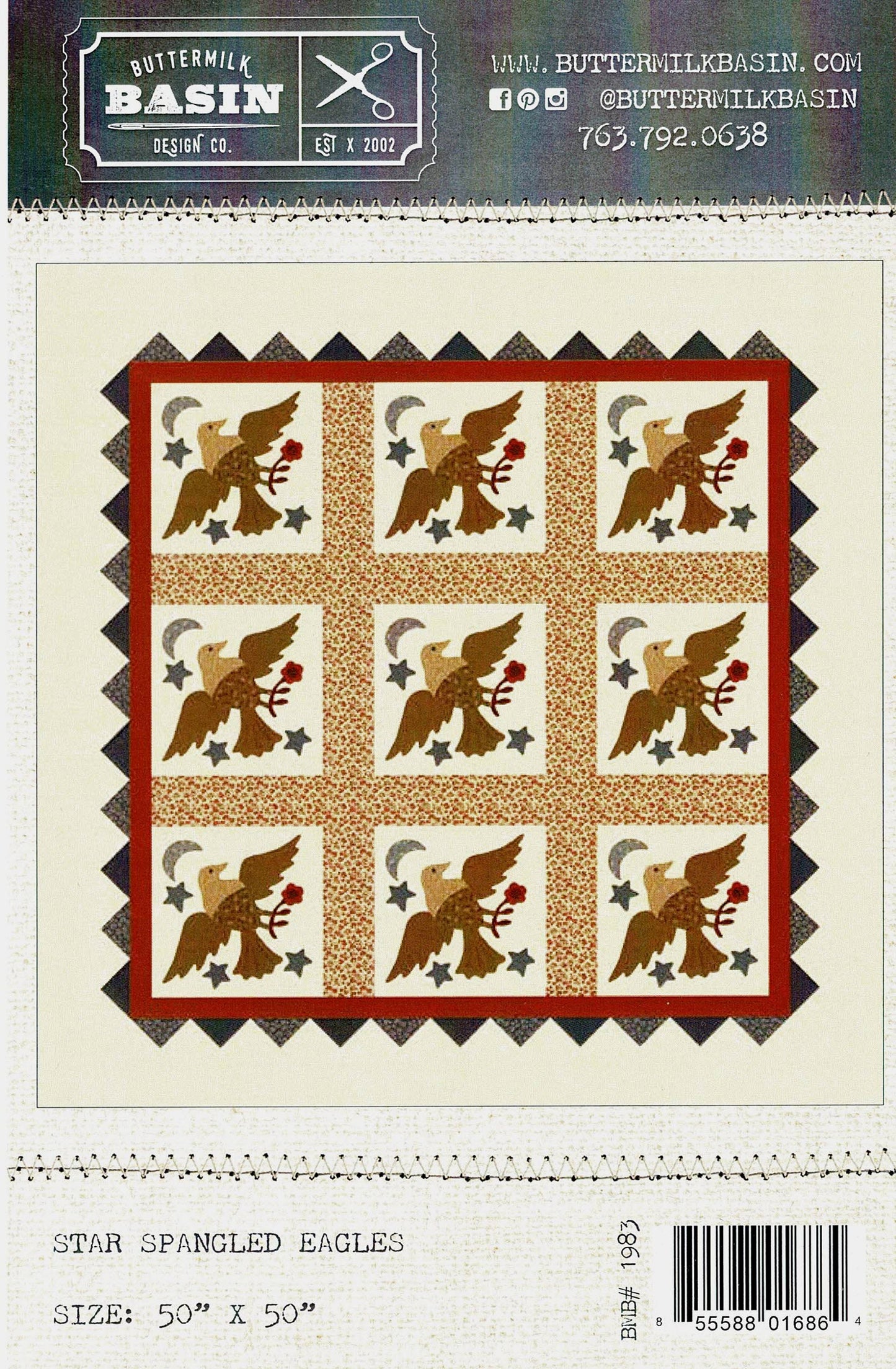 Star Spangled Eagles *Patriotic Themed Applique Quilt Pattern* By: Stacy West - Buttermilk Basin Designs