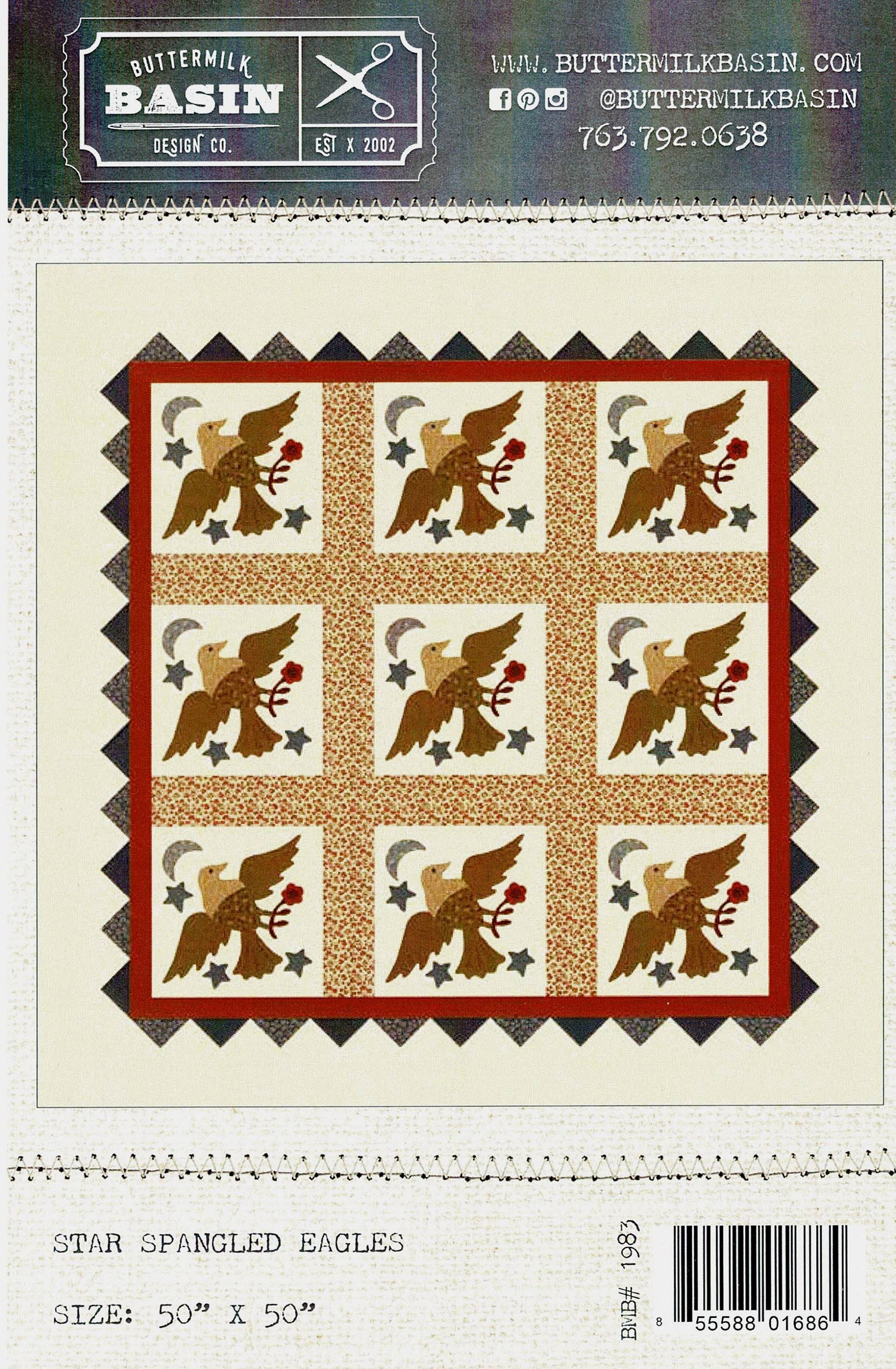 Star Spangled Eagles *Patriotic Themed Applique Quilt Pattern* By: Stacy West - Buttermilk Basin Designs