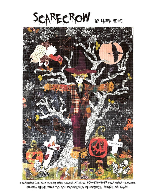 Scarecrow *Autumn / Halloween Collage Wall Hanging Pattern* By: Laura Heine - Fiberworks