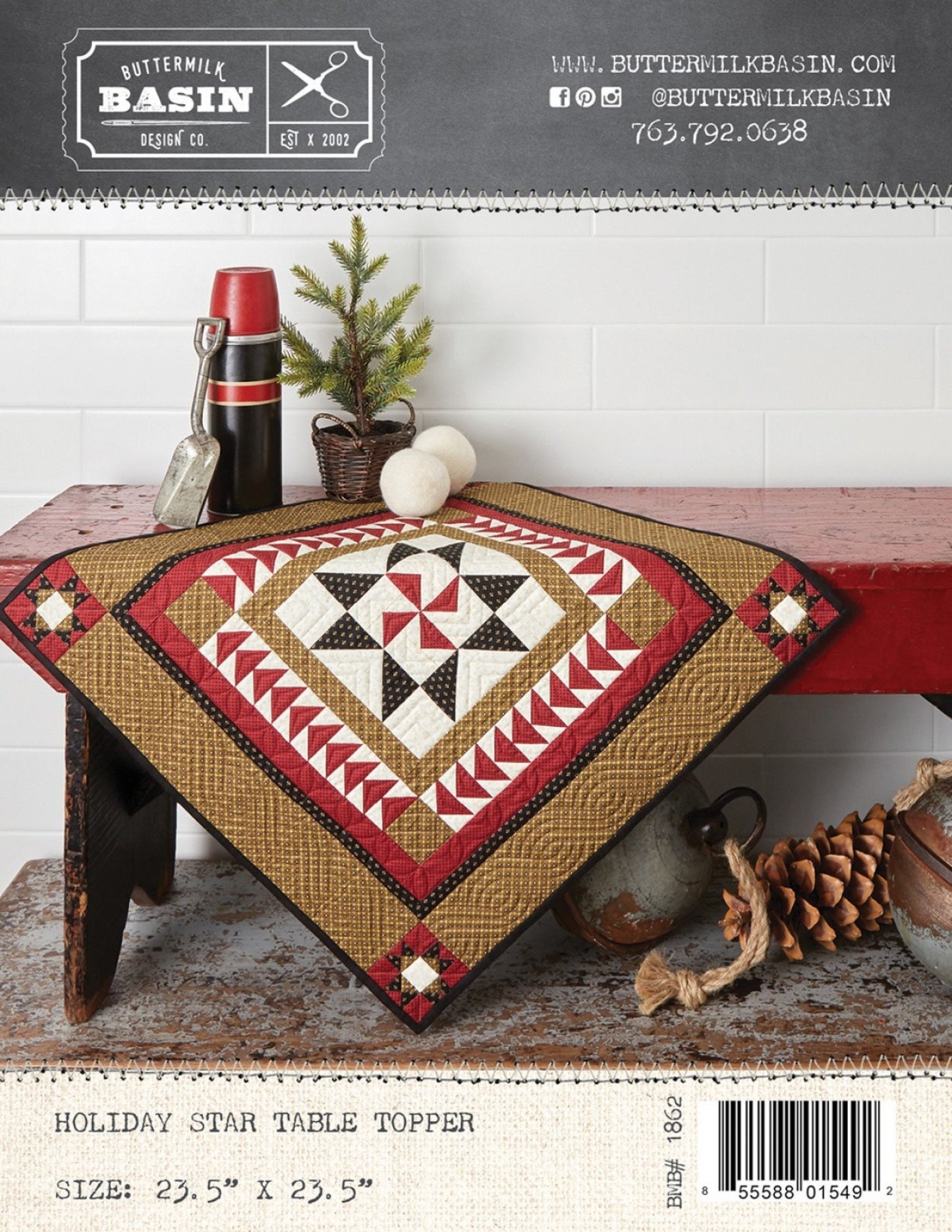 Holiday Star Table Topper *Pieced Pattern* From: Buttermilk Basin Design Co.