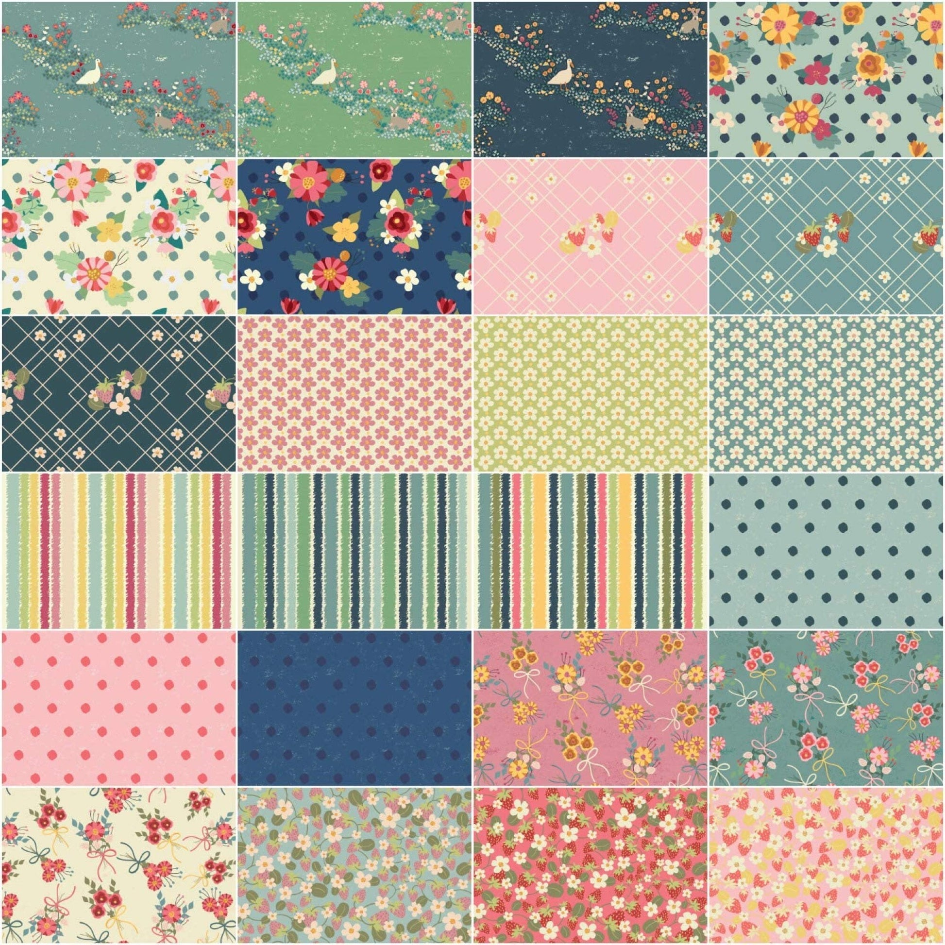 Strawberry Jam *Jelly Roll - 40 Pieces* From: Riley Blake Designs