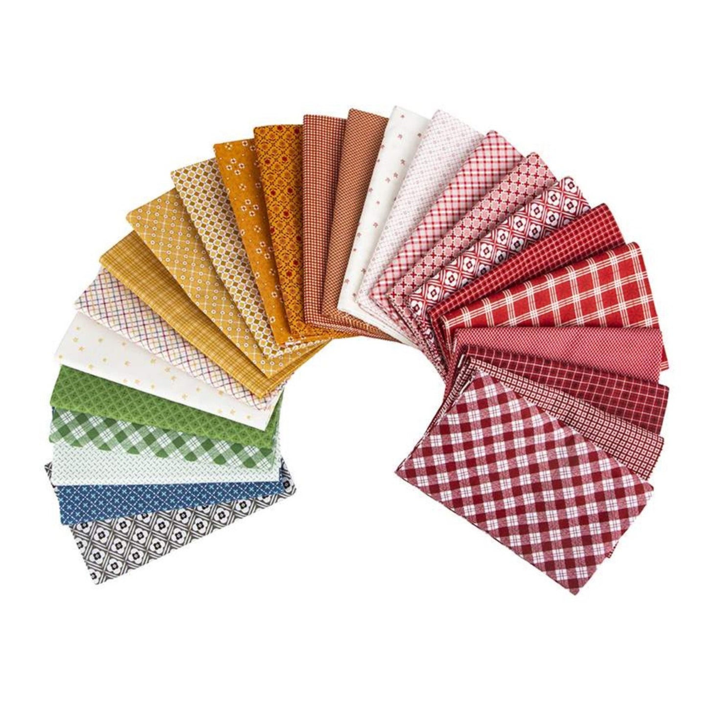 Bee Plaids - Barn Red *1 Yard Bundle - 25 Pieces* By: Lori Holt - Riley Blake