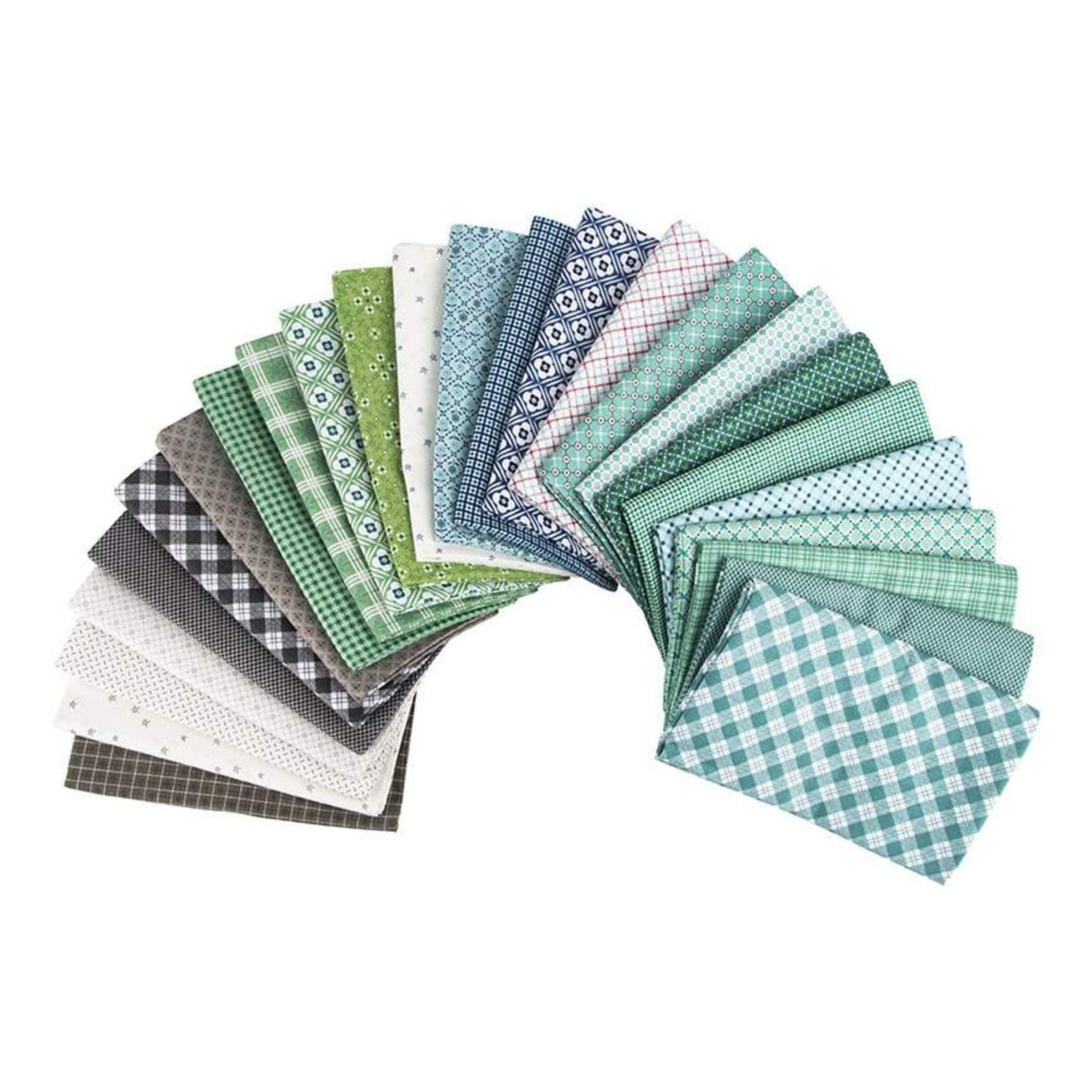 Bee Plaids - Teal *1 Yard Bundle - 25 Pieces* By: Lori Holt - Riley Blake