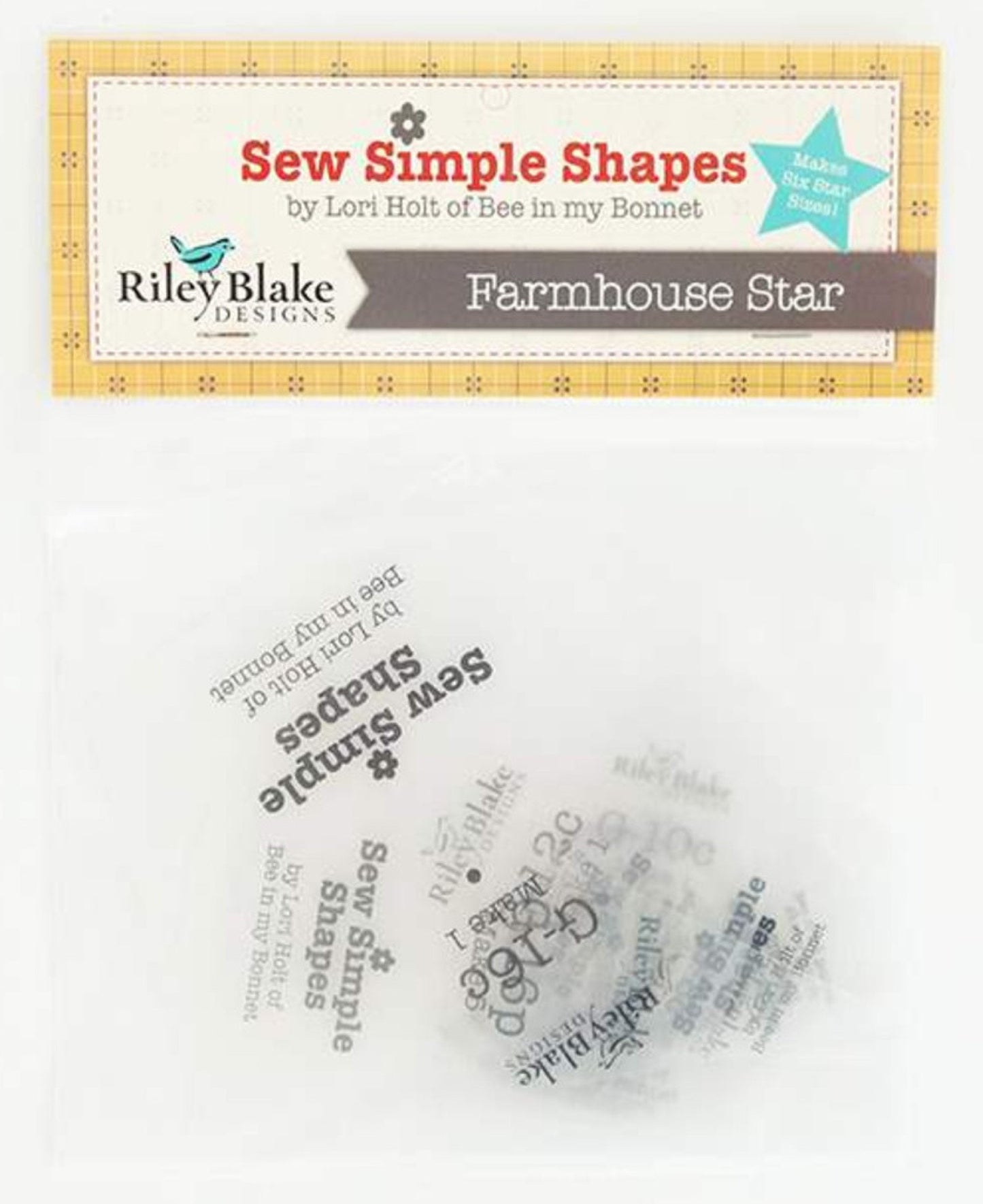 Sew Simple Shapes - Farmhouse Star Template Set *Plastic Templates* By: Lori Holt - Riley Blake Designs