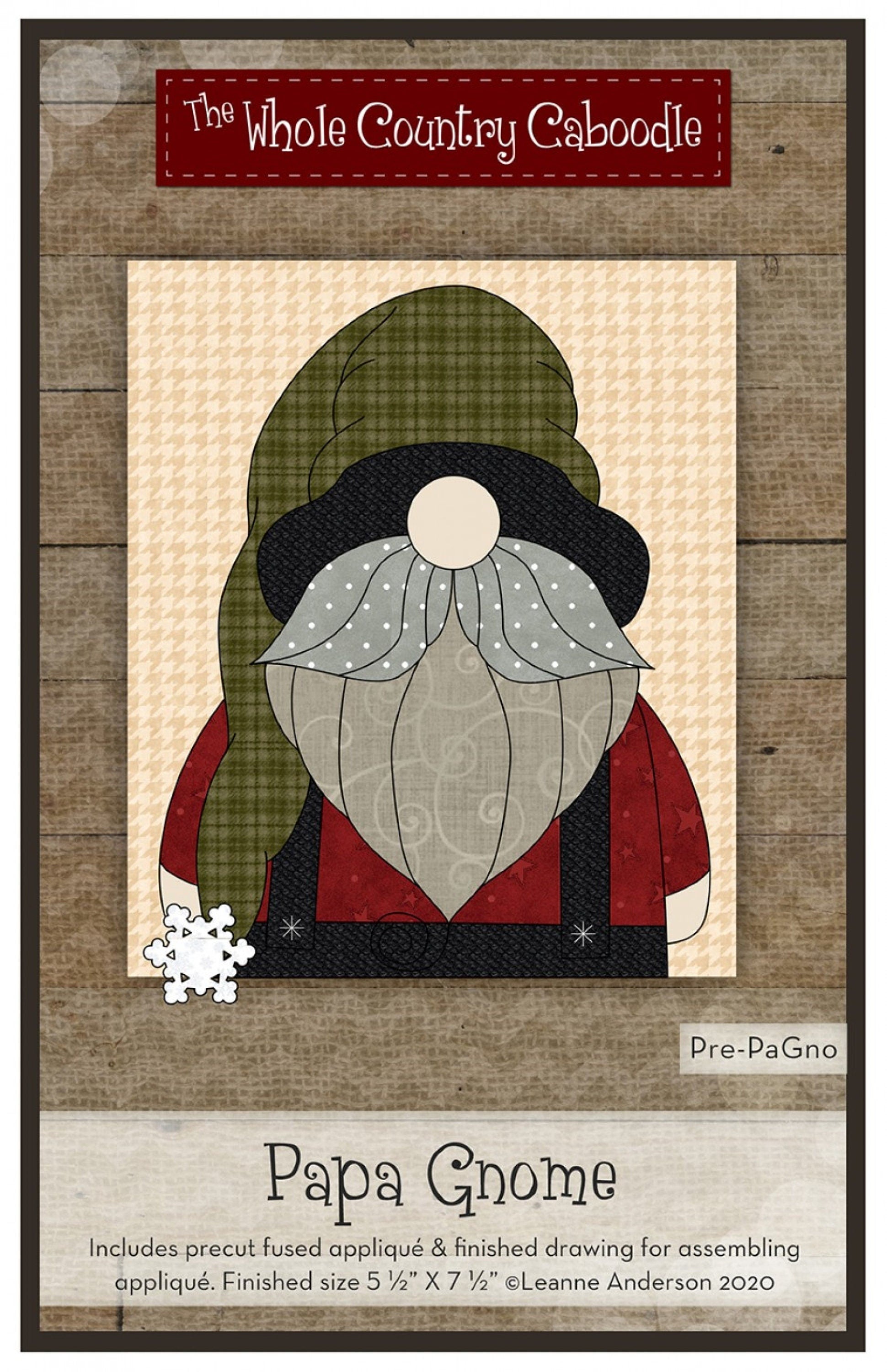 Papa Gnome *Pre-Cut Fusible Applique Pieces* By: The Whole Country Caboodle