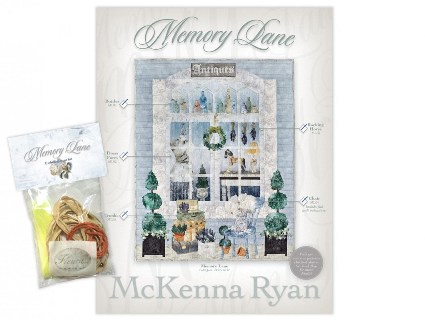 Memory Lane *5 Month Block of the Month - Complete Pattern Set and/or Embellishment Kit* By: McKenna Ryan