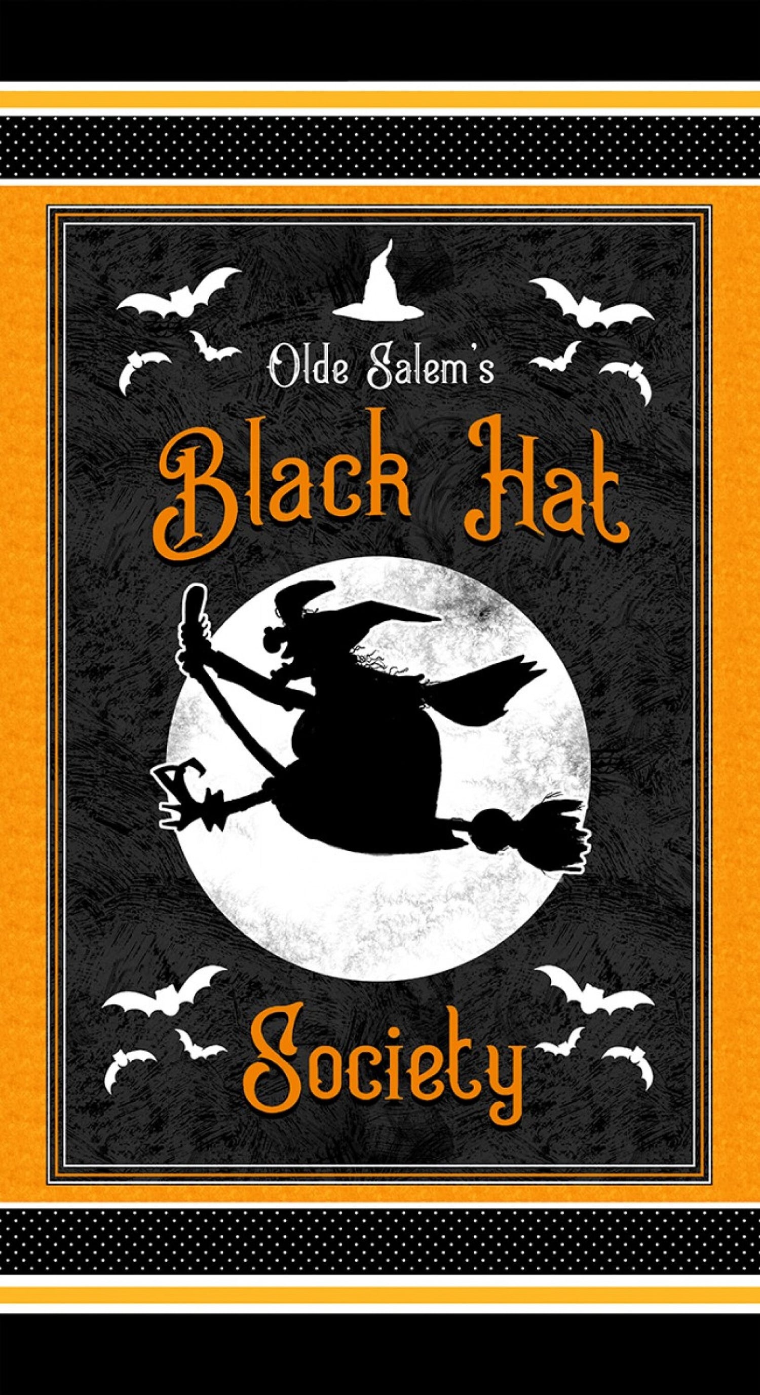 Old Salem's Black Hat Society (Glow in the Dark) *24in Fabric Panel* From: Henry Glass