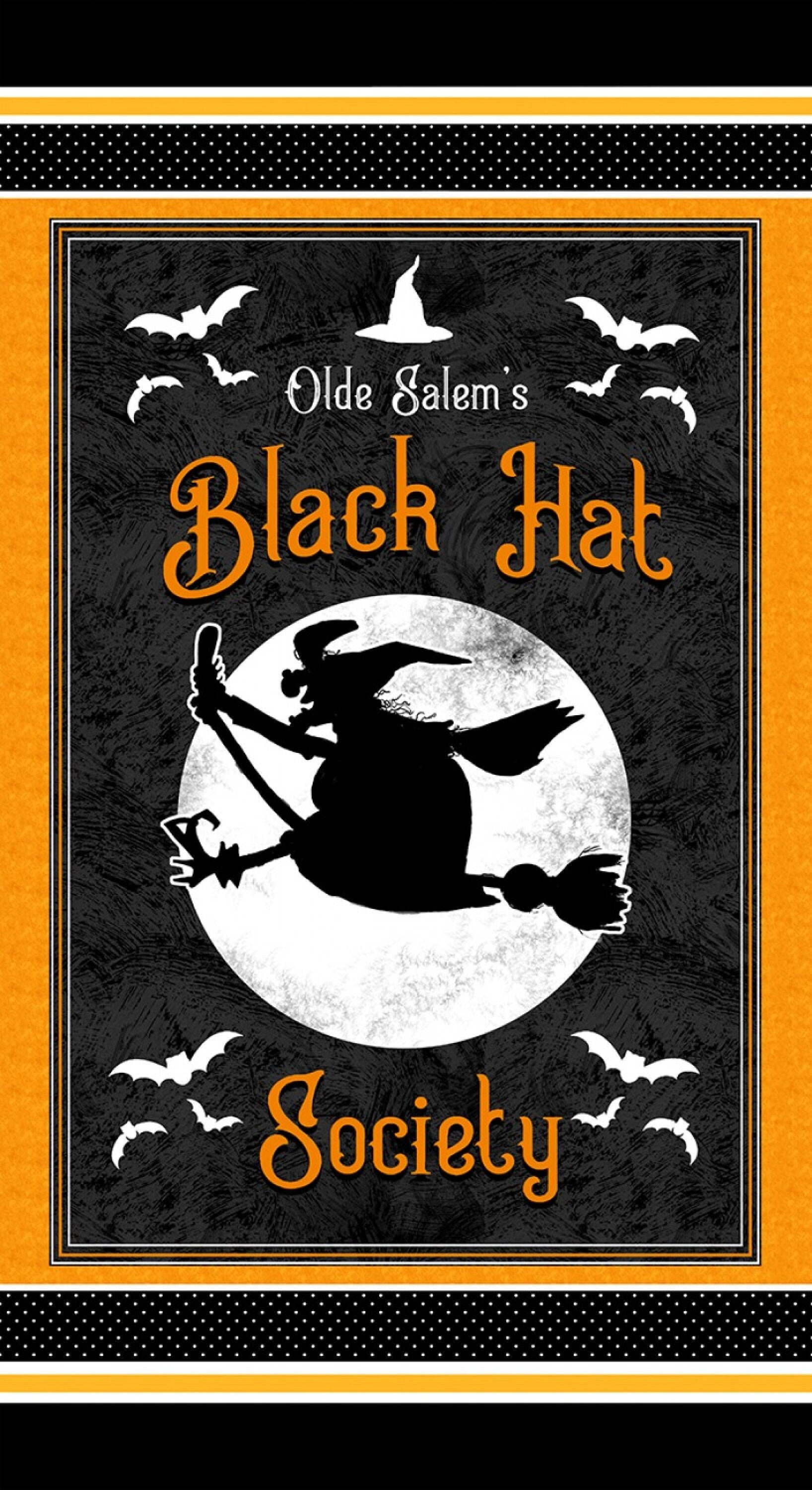 Old Salem's Black Hat Society (Glow in the Dark) *24in Fabric Panel* From: Henry Glass