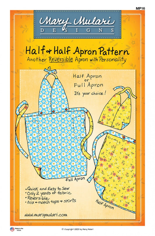 Half & Half Apron Pattern *Sewing Pattern* From: Mary Mulari Designs
