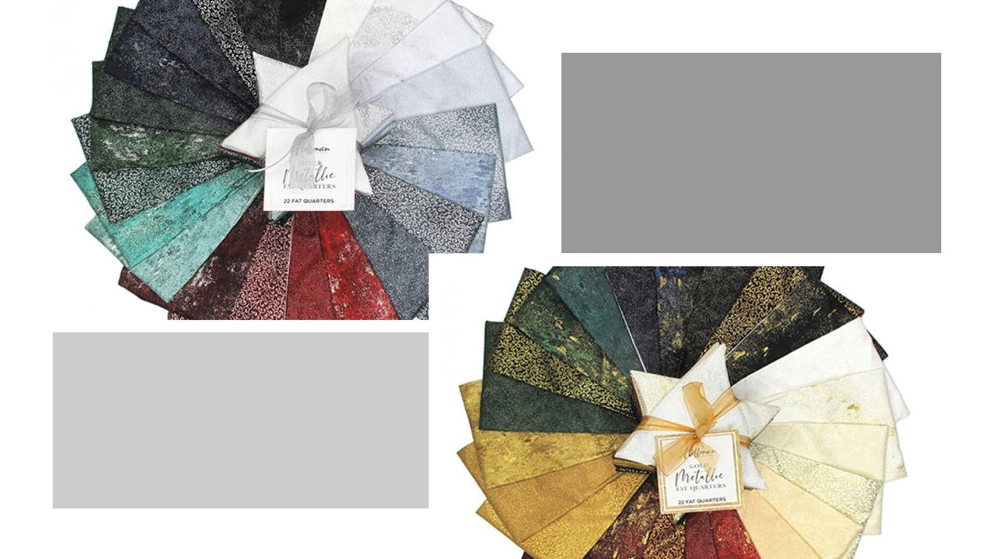 Metallic Blender - *Fat Quarter Bundle **Silver or Gold**- 22 Pieces* By: Hoffman Fabrics
