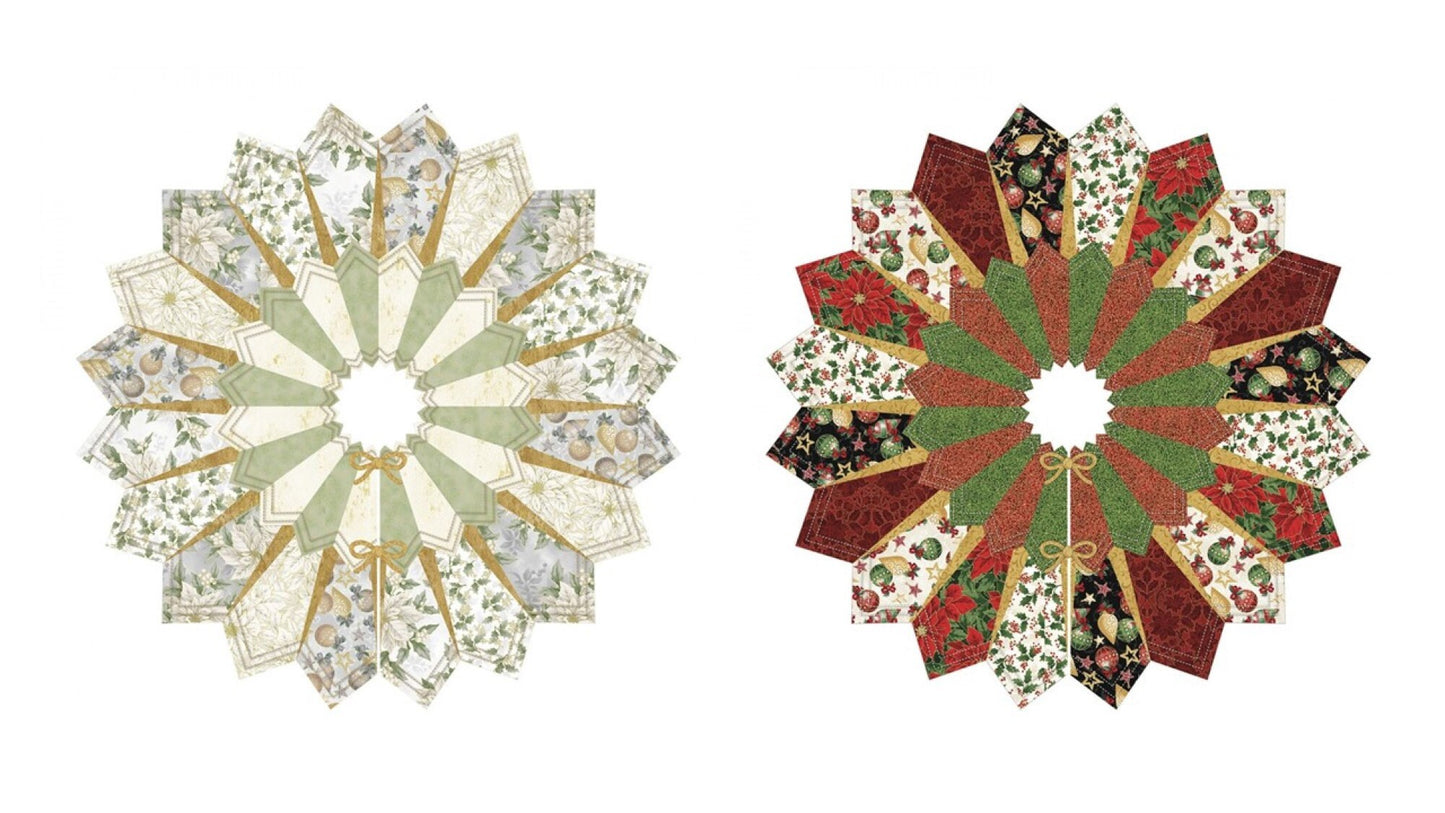 Dresden Christmas Tree Skirt 40" Diameter Kit (Includes Fabric & Pattern) From: Judit Hajdu For Hoffman Fabrics