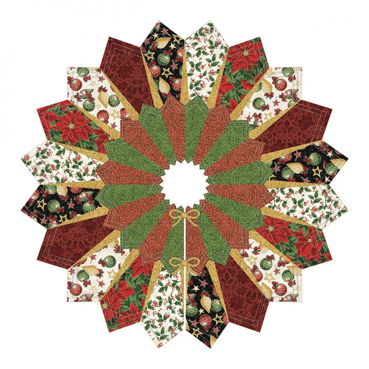 Dresden Christmas Tree Skirt 40" Diameter Kit (Includes Fabric & Pattern) From: Judit Hajdu For Hoffman Fabrics