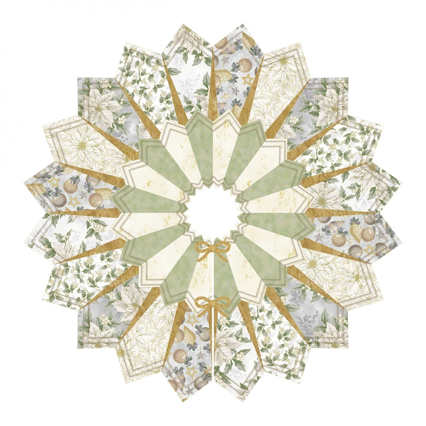 Dresden Christmas Tree Skirt 40" Diameter Kit (Includes Fabric & Pattern) From: Judit Hajdu For Hoffman Fabrics