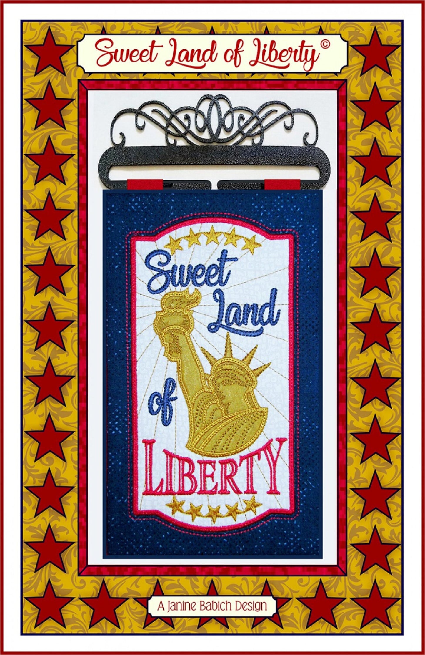 Sweet Land of Liberty *Wall Hanging - Machine Embroidery CD* From: Janine Babich Designs