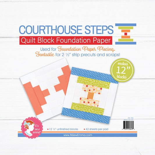 Courthouse Steps 12in Block Foundation Paper *42 sheets per pad* From: It's Sew Emma