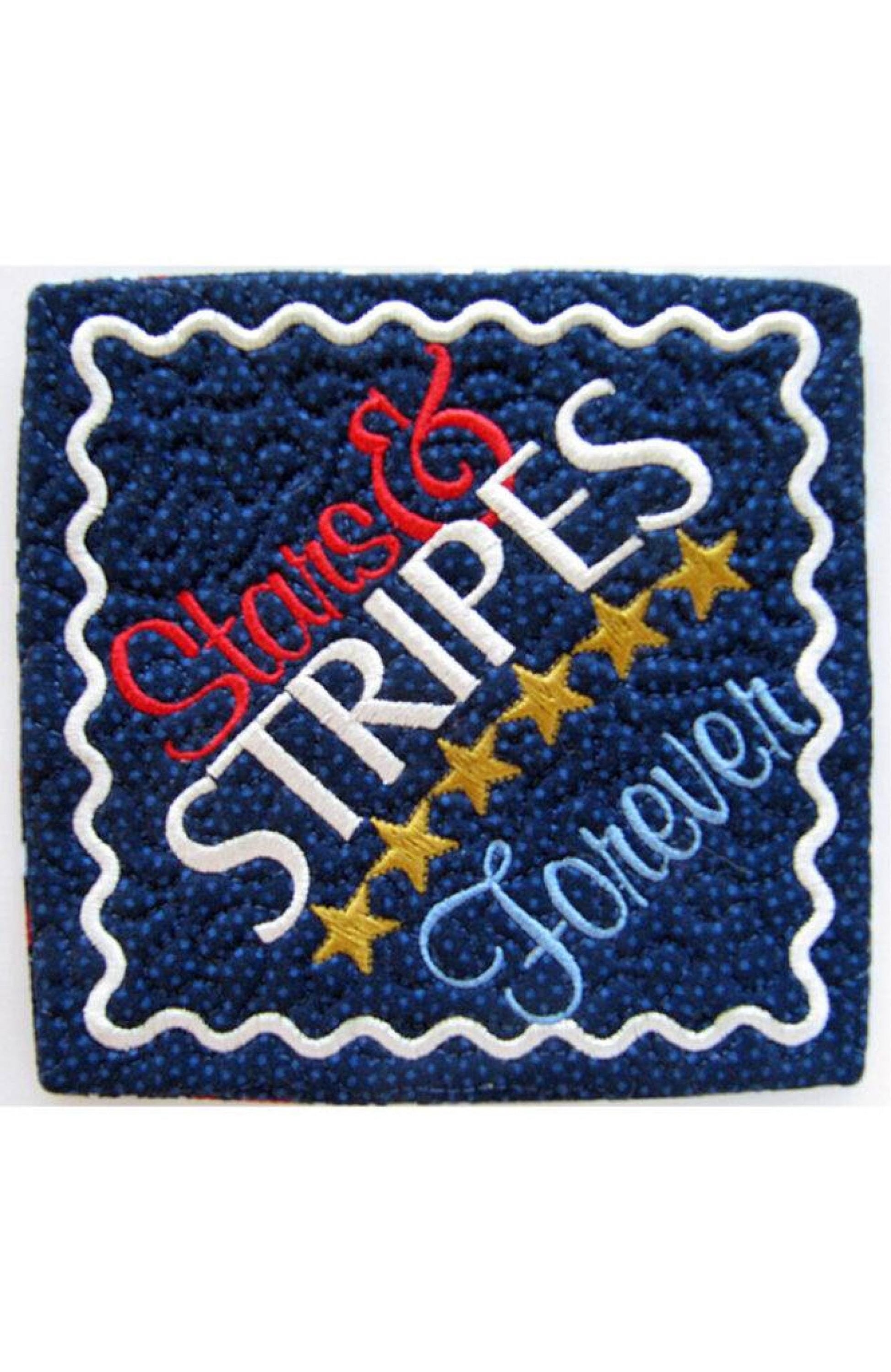 Four Cheers for the Red, White & Blue Coasters *Machine Embroidery CD* From: Janine Babich Designs