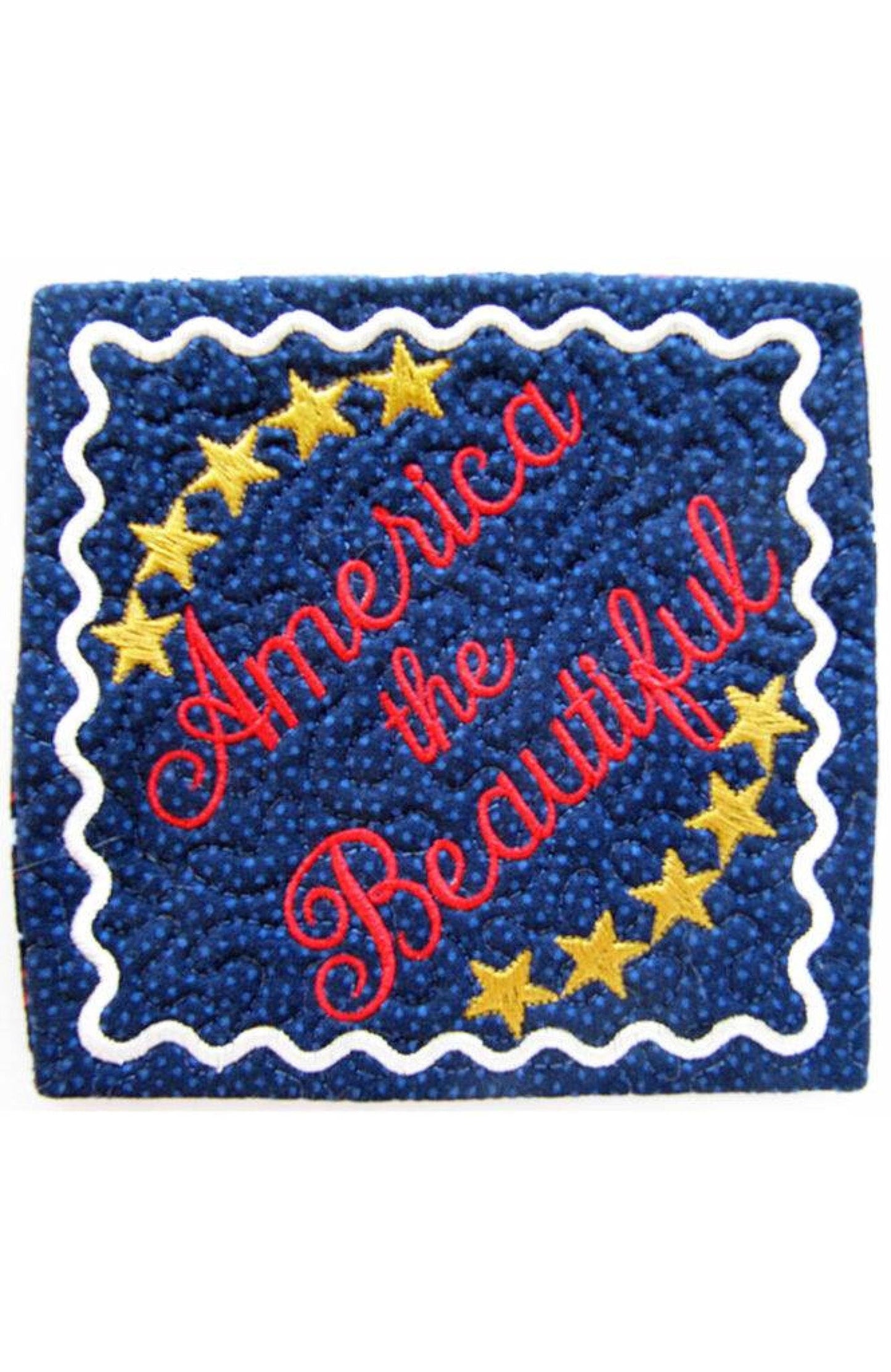 Four Cheers for the Red, White & Blue Coasters *Machine Embroidery CD* From: Janine Babich Designs