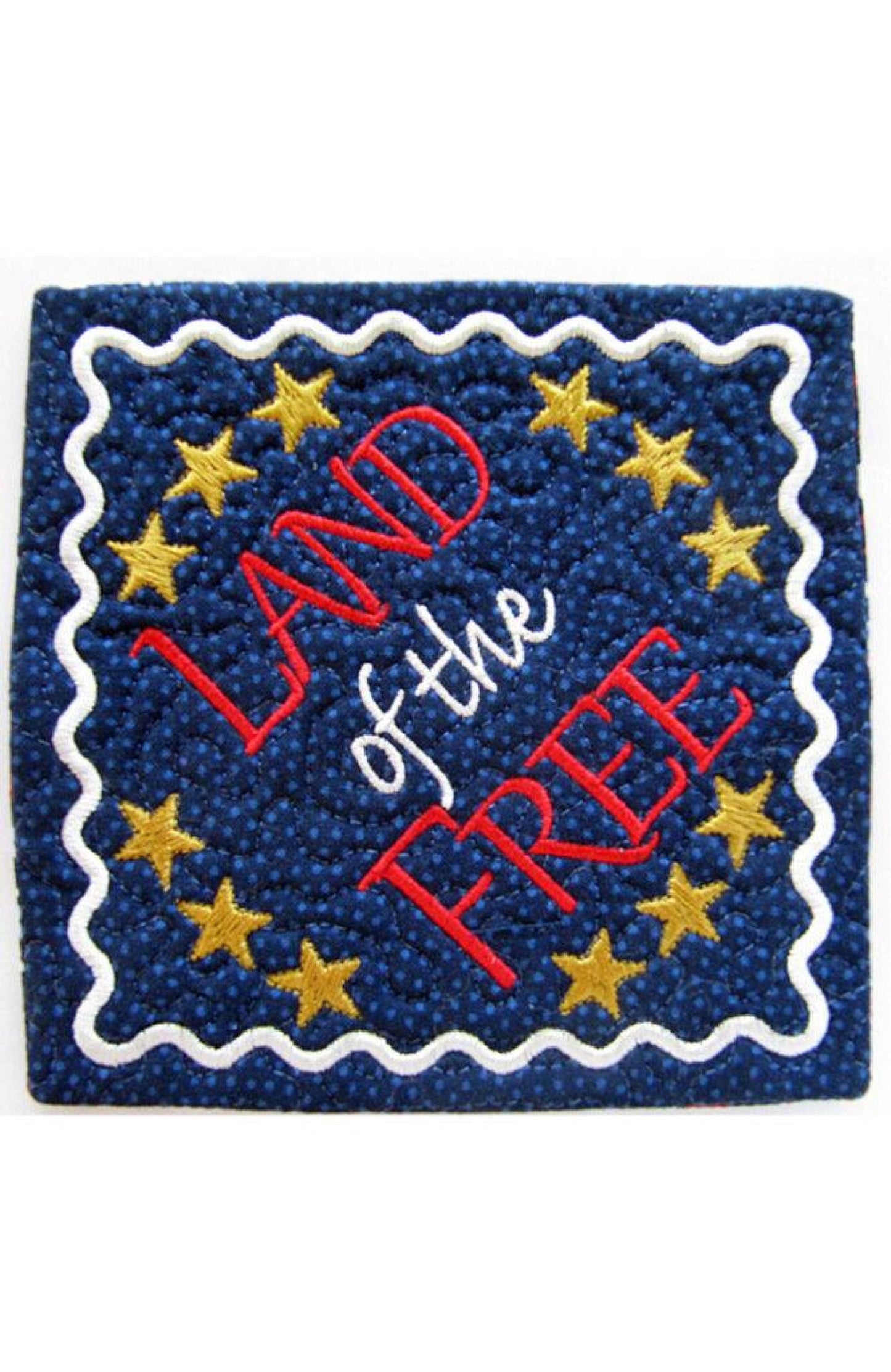 Four Cheers for the Red, White & Blue Coasters *Machine Embroidery CD* From: Janine Babich Designs