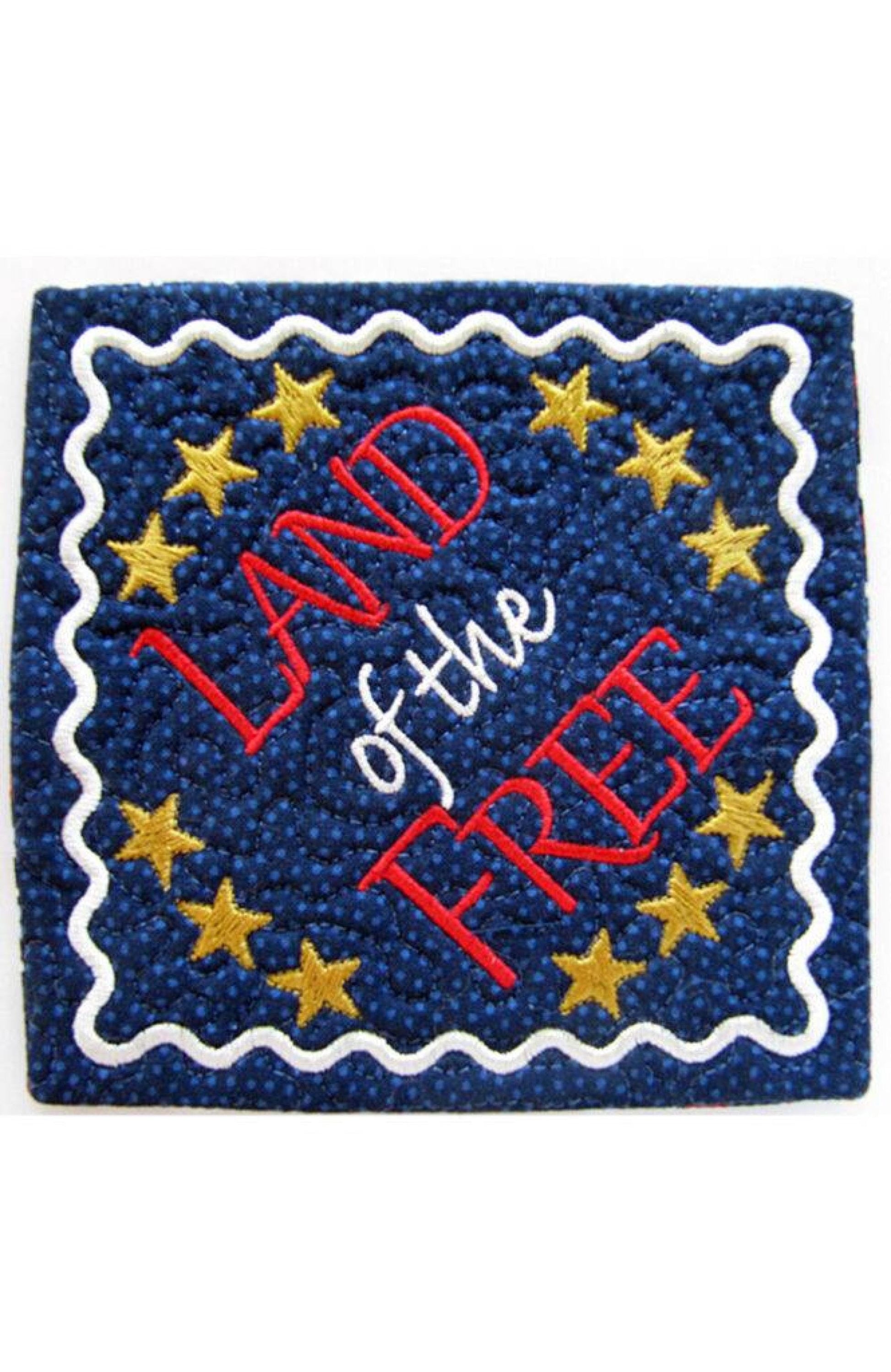 Four Cheers for the Red, White & Blue Coasters *Machine Embroidery CD* From: Janine Babich Designs