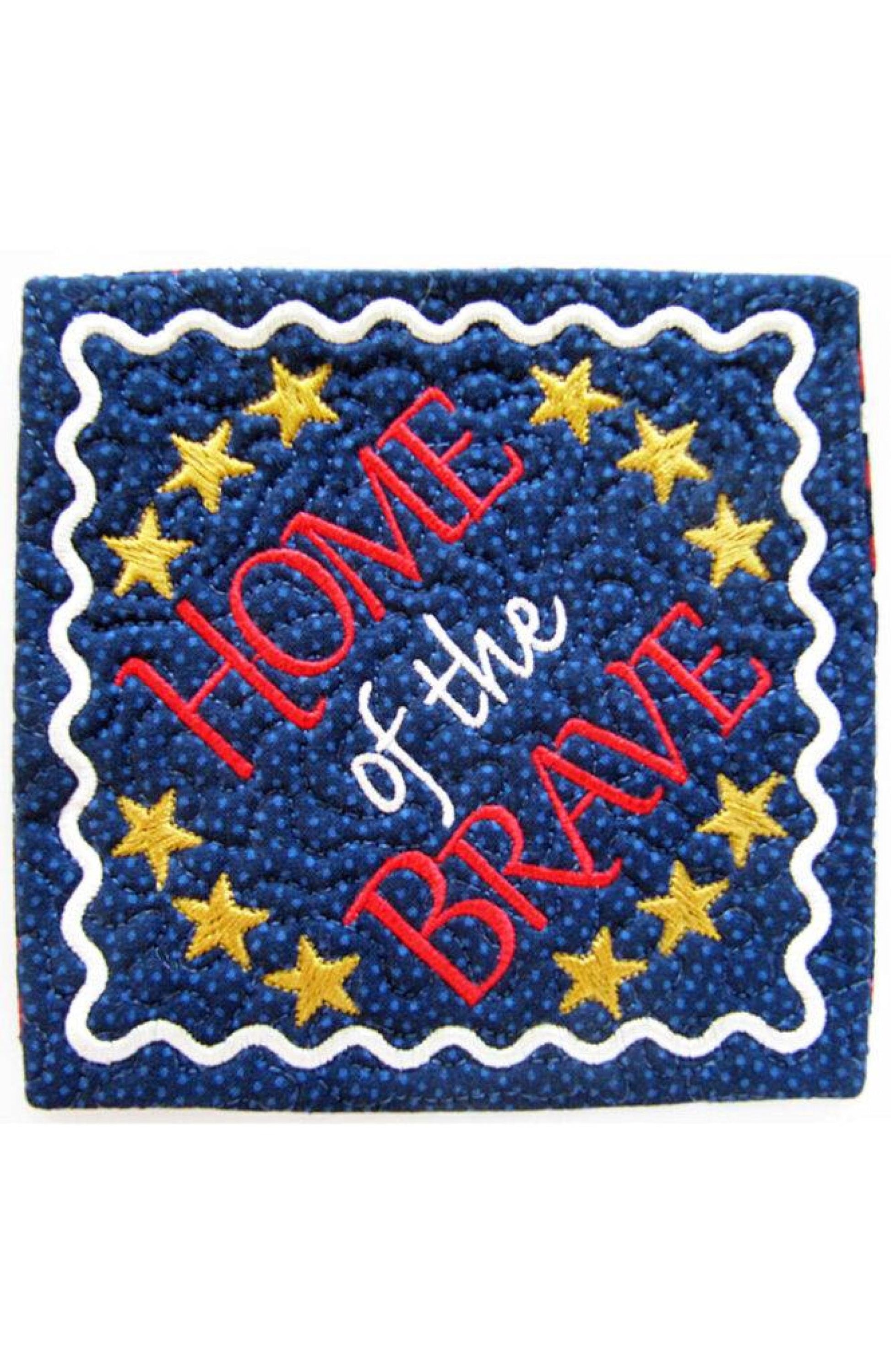 Four Cheers for the Red, White & Blue Coasters *Machine Embroidery CD* From: Janine Babich Designs